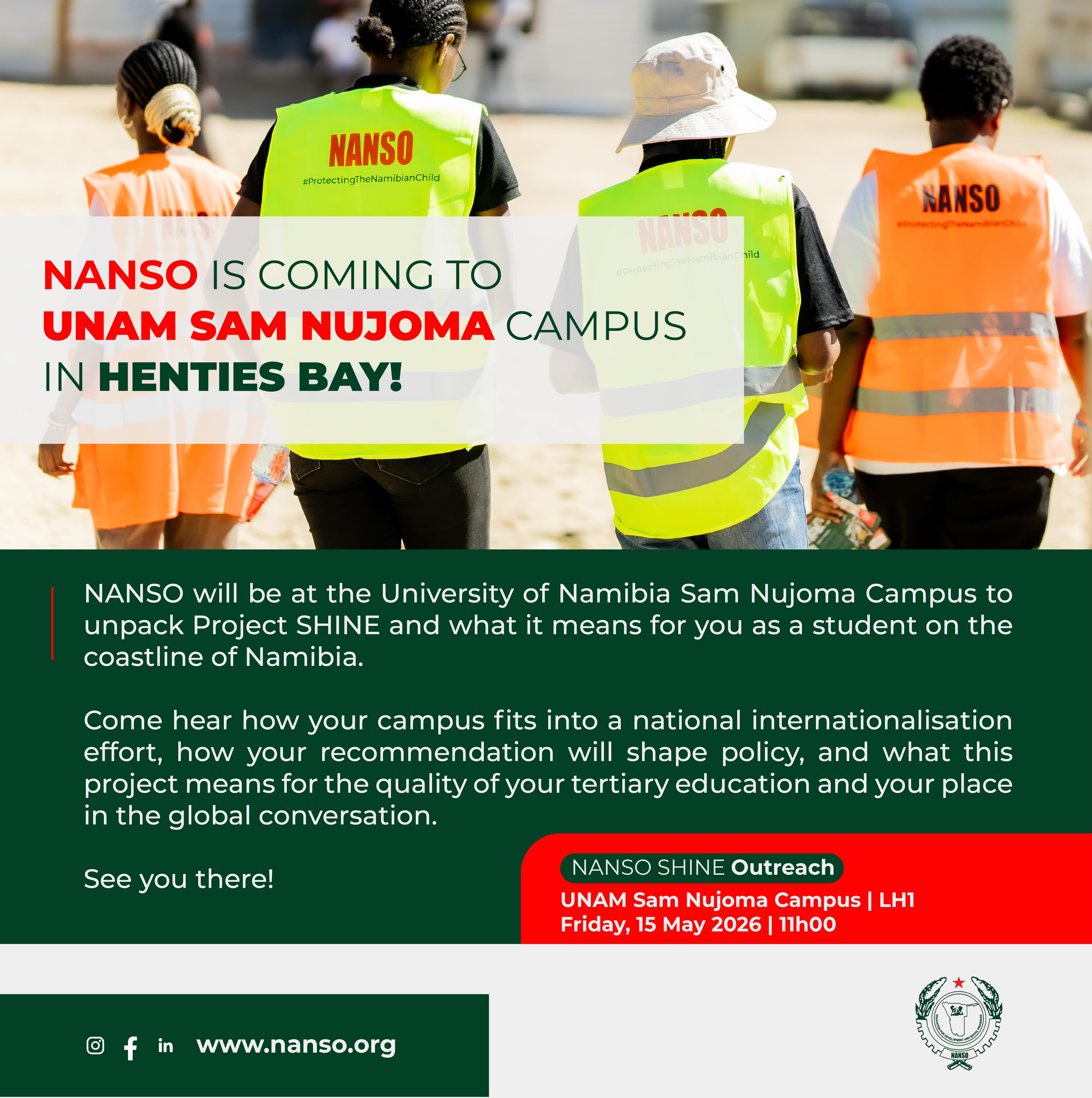 Join us tomorrow at UNAM Sam Nujoma Campus in Henties Bay as we unpack Project SHINE and what it means for our students on the coastline of Namibia.β