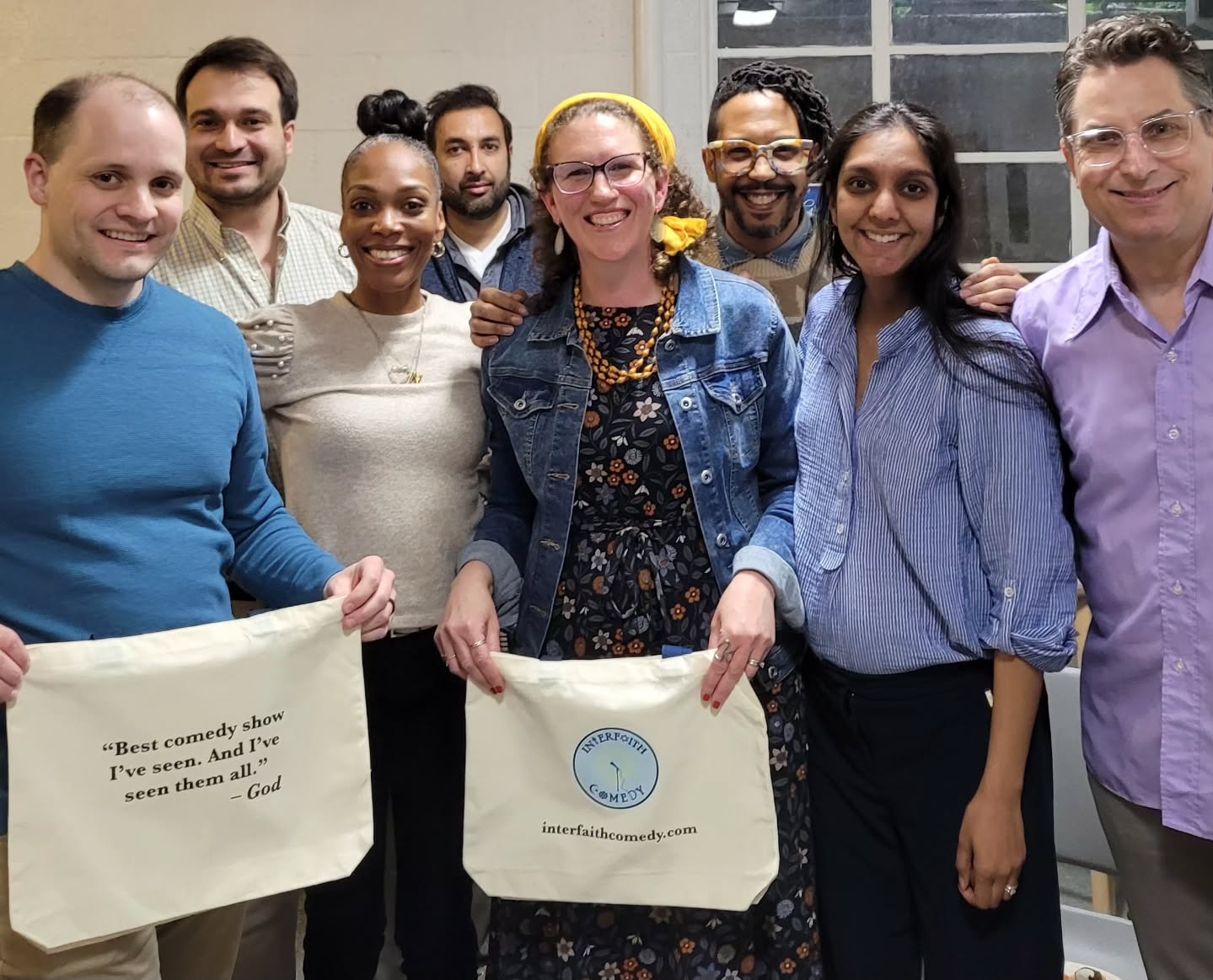 INTERFAITH COMEDY SHOW. Comedians from a cornucopia of religions come together to bring levity and laughter to all. Thank you @carmiya.w for putting together this spectacular show.
