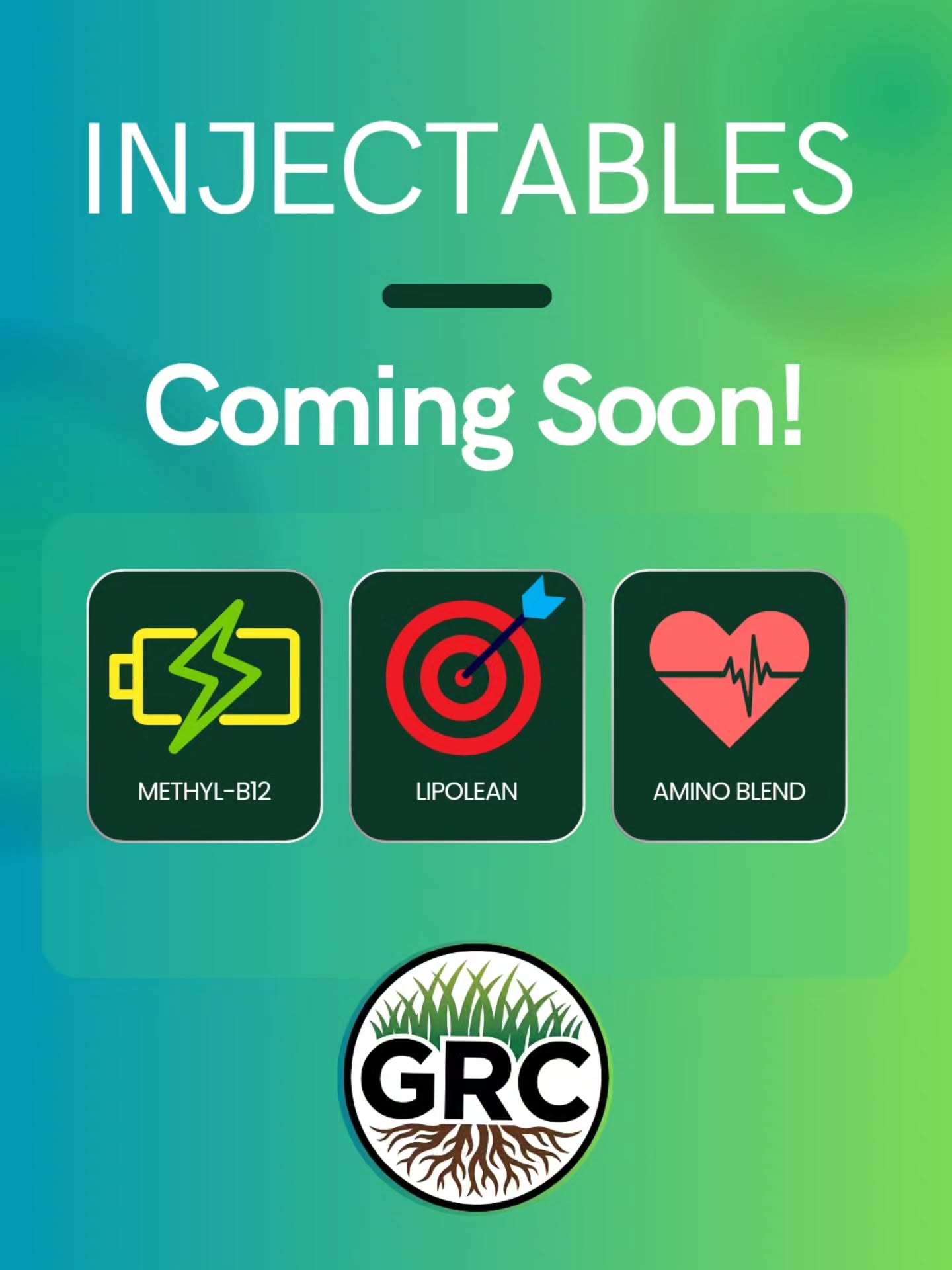 Coming soon: The Booster Menu 💉
We're launching with our Core 3 targeted injections:
⚡️Methyl-B12 for energy
🎯 LipoLean for metabolism support
💪 Amino Blend to aid in recovery
Stay tuned for a deep dive into each formula.
This is just the beginning - more boosters are coming to the menu.
Launching soon. Ask about our new Booster Memberships at your next visit. 📆