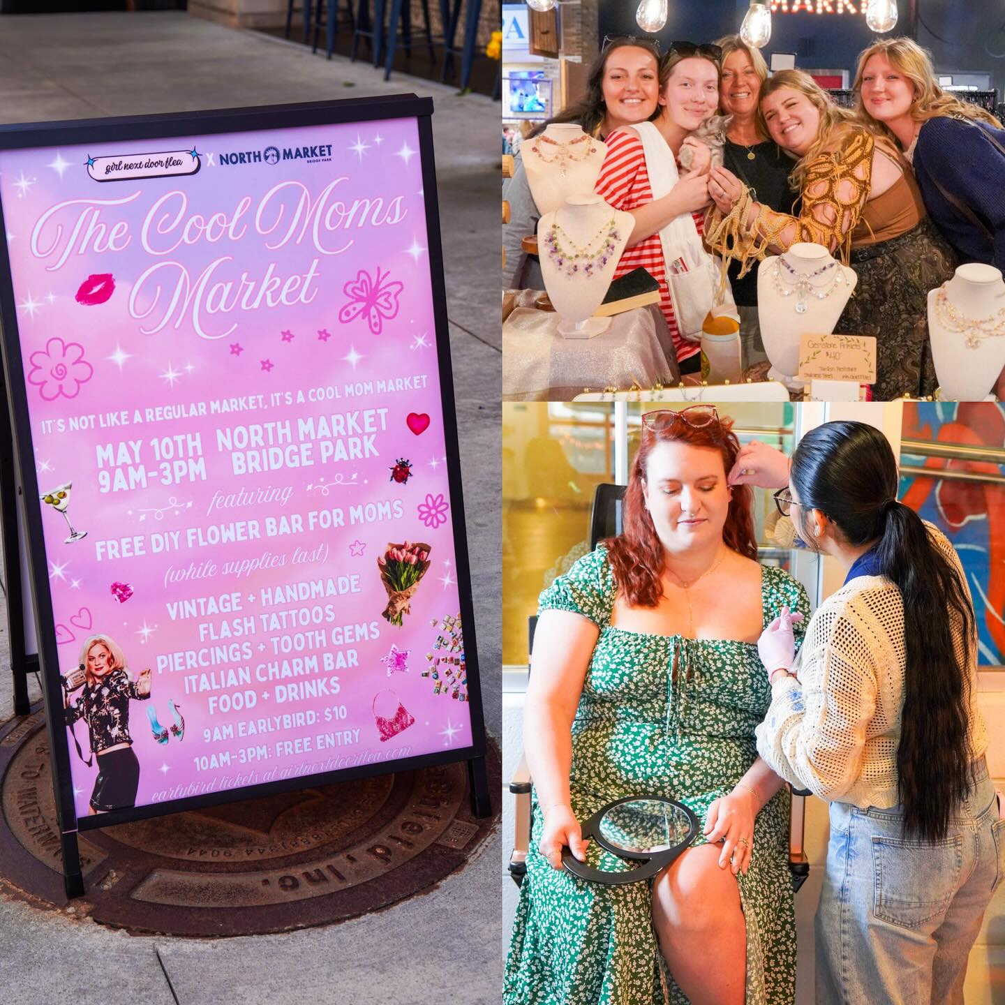 we got to pierce the coolest moms at @northmarketbridgepark this Mother’s Day 🤍
thank you @girlnextdoorflea for hosting the cutest Mother’s Day market 🤭🌷 this day was truly for the moms.