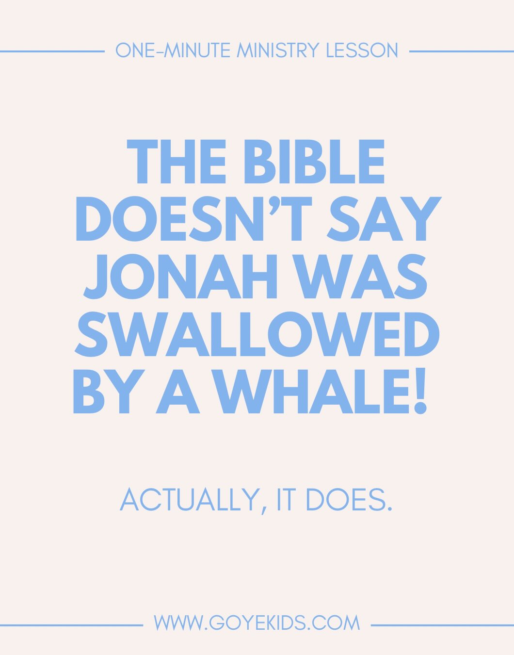 In my experience, anytime someone on social media mentions Jonah and the whale, there’s always someone in the comments arguing that the Bible never says whale.
Except it does in some translations, including one of the most popular translations of all time, the King James Version.
Let’s explore what the Bible says, what it means, and whether or not Jonah was swallowed by a whale or by a big fish or other sea creature 🏊♂️🐋