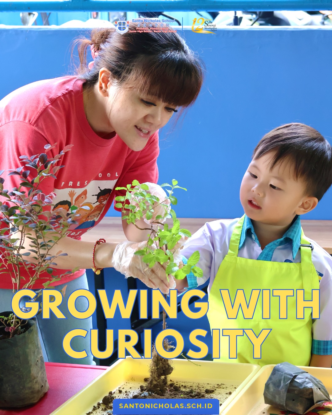 Our Nursery friends had so much fun exploring plants today; touching, observing, and learning how plants grow.
Learning through play makes every moment exciting! ๐ฑ๐
Look how serious our little explorers are while discovering the world of plants! ๐ฑ๐ชด
โจSanto Nicholas Schoolโจ๐๐ถ๐ณ๐ด๐ฆ๐ณ๐บ - ๐๐ช๐ฏ๐ฅ๐ฆ๐ณ๐จ๐ข๐ณ๐ต๐ฆ๐ฏ - ๐๐ณ๐ช๐ฎ๐ข๐ณ๐บ - ๐๐ถ๐ฏ๐ช๐ฐ๐ณ ๐๐ช๐จ๐ฉ ๐๐ค๐ฉ๐ฐ๐ฐ๐ญ - ๐๐ฆ๐ฏ๐ช๐ฐ๐ณ ๐๐ช๐จ๐ฉ ๐๐ค๐ฉ๐ฐ๐ฐ๐ญโจ๐ Hit us on DMโจ๐ 0812-2386-8799 (Miss Yenni)
https://www.santonicholas.sch.id/
#SantoNicholasSchoolโจ#Preschoolโจ#PrimarySchoolโจ#JuniorHighSchoolโจ#SeniorHighSchool