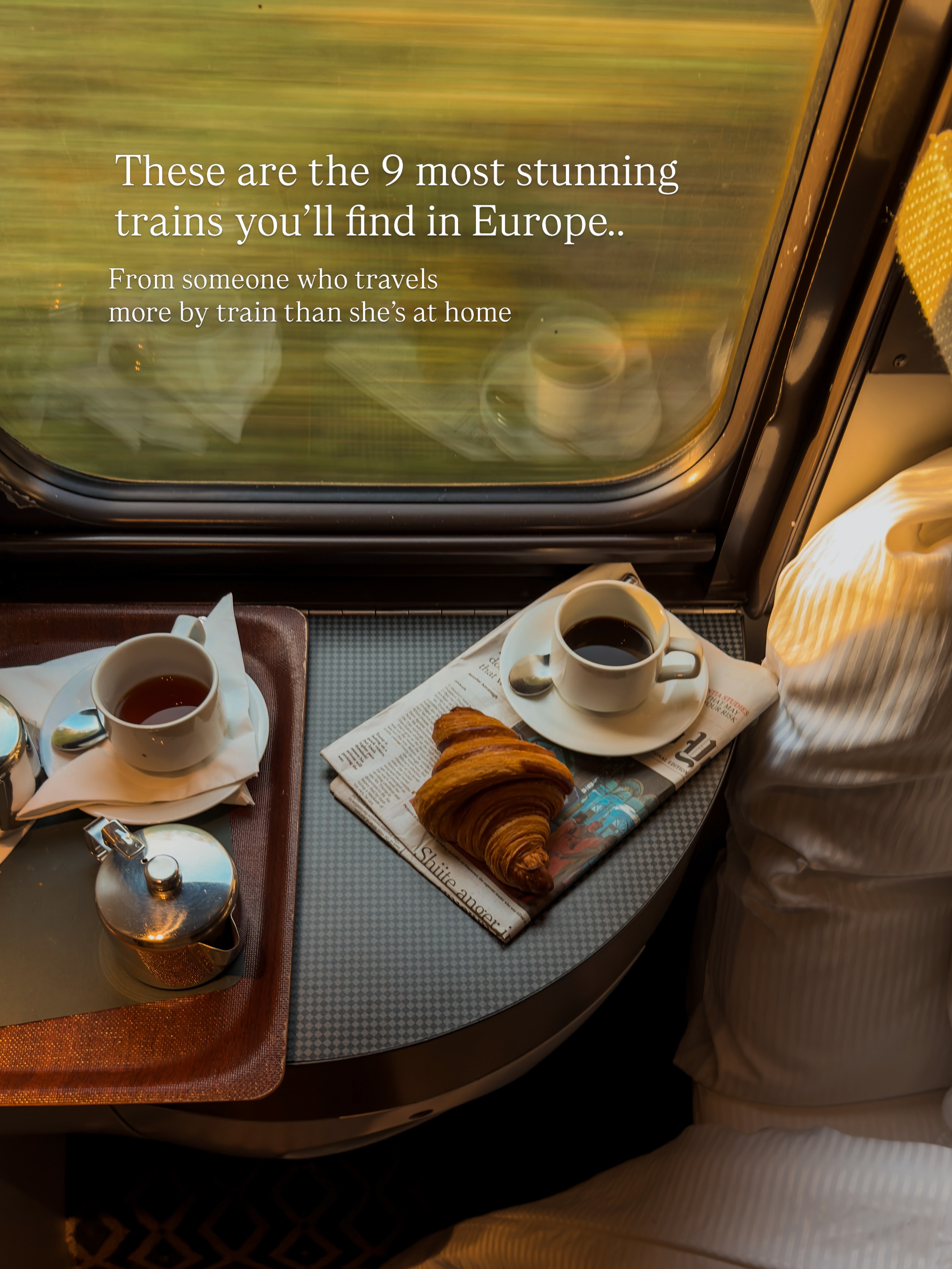 How many have you tried? Tell me about your favourite train and why 🤍
1. Transalpin, Graz to Zurich, Austria to Switzerland
2. Flåm Railway, Myrdal to Flåm, Norway
3. Settle - Carlisle, England
4. British Pullman, themed train in England
5. Belle époque, Zweizimmen to Montreux Switzerland
6. Gornergrat, Zermatt Switzerland
7. Night Riviera train, London to Penzance, England
8. Julian Alps, Nova Gorica to Jesenice, Slovenia
9. Wengen - Kleine Scheidegg - Grindelwald, Switzerland
📌 SAVE for an unique Europe train experience
• most scenic trains in Europe • travel ideas Europe
