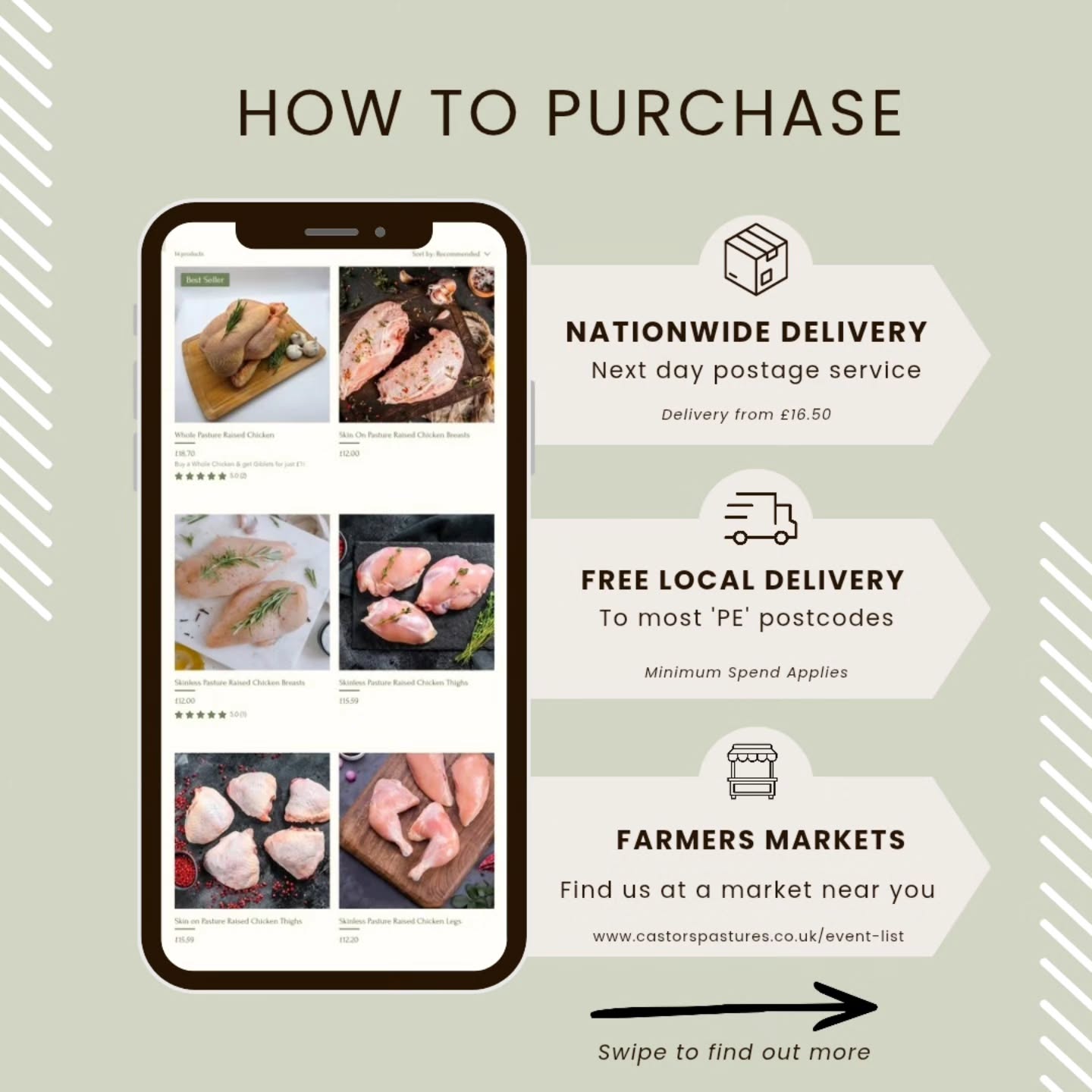 A quick reminder of all the ways you can buy our pastureโraised chicken โฌ๏ธ plus an important update to our free local delivery.
Changes to Local Delivery:
๐ Free Local Delivery โ Now has a minimum order spend, which varies by postcode. This helps us keep the service sustainable while still offering free delivery to most PE areas.
Note - For our regular Farmers Market Shoppers, we also include post codes CB23 1 and CB22 7 with a ยฃ20 minimum spend.
If your postcode or order needs donโt quite fit the above, just let us know and weโll be happy to help where we can.
As ever, thank you for supporting smallโscale, pastureโraised farm ๐ฟ๐
#pasturerasiedchicken #SupportLocalFarms #organiceating #OrganicChicken #eatlocallygrown