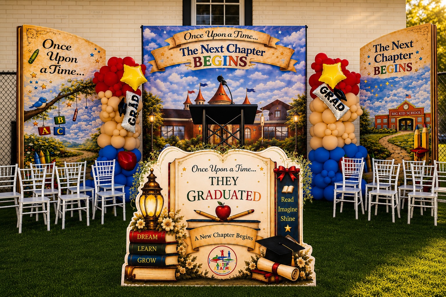 📖✨ Once Upon A Time… THEY GRADUATED ✨📖
Designing graduation celebrations for @astepatatimeearlylearning has honestly become one of my favorite traditions every year. 💛 Watching these babies grow, learn, and step into their next chapter is such an honor to be part of.
For the past several years, we’ve leaned into the classic schoolhouse graduation aesthetic with bold primary colors and nostalgic classroom details. This year, Ms. Tanisha wanted to give the tradition a fresh twist while still keeping the heart of the theme intact… and that’s when I pitched:
📚 “Once Upon A Time… They Graduated” 📚
A whimsical storybook-inspired take on the classic schoolhouse graduation — blending fairytale skies, oversized books, playful academic details, and magical “next chapter” moments for the graduates. From the custom storybook panels to the balloon installations and layered focal point, every detail was designed to feel like stepping inside a children’s storybook. ✨
Seeing the graduates walk into this setup made every late night worth it. 🥹📖
Which detail is your favorite? 👀✨
#GraduationDecor #EventDesigner #StorybookTheme #AtlantaEvents #BalloonDecor