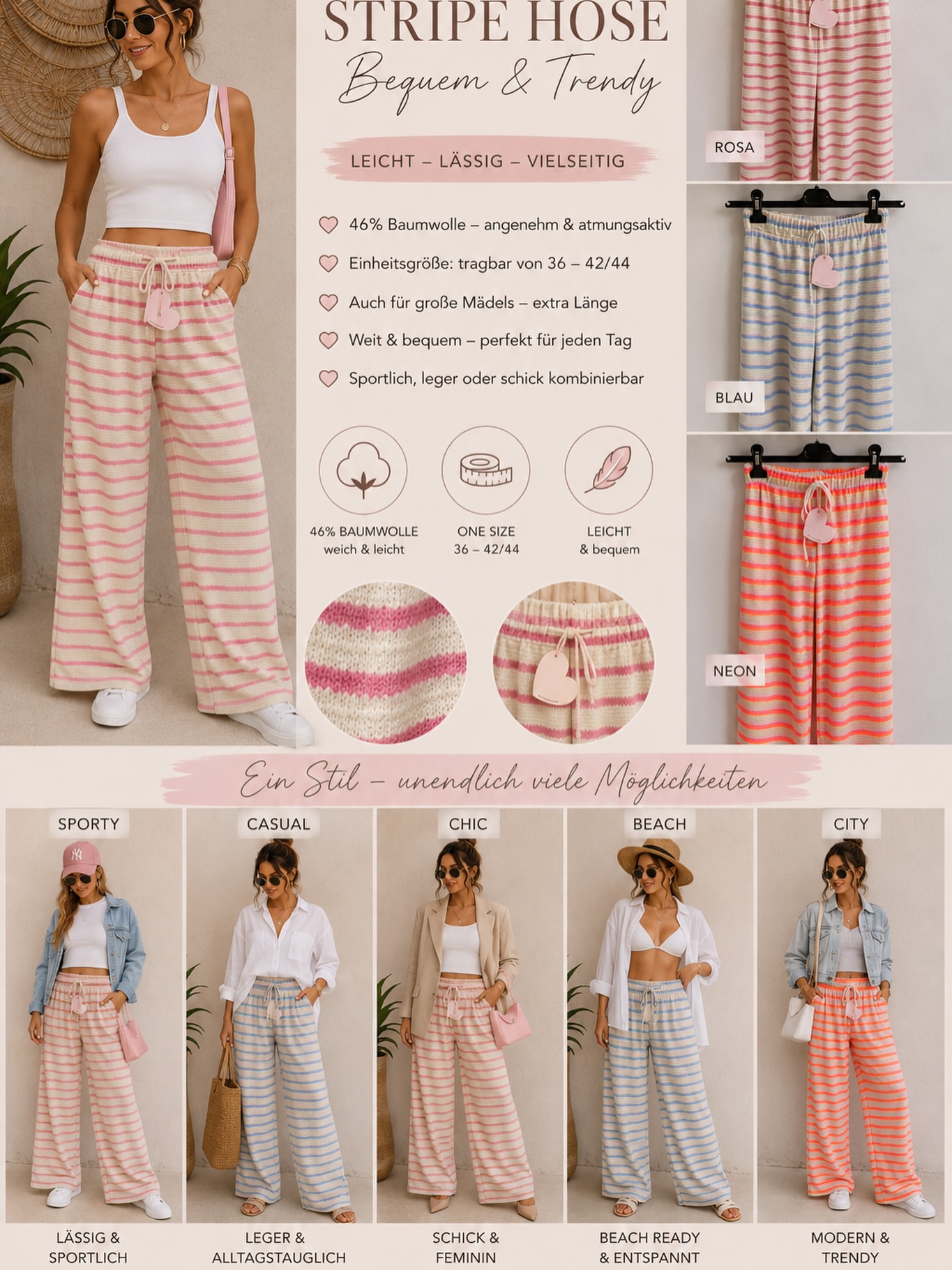 Lässig und bequem , unsere super schöne Hose . #hose #sommerlook #fashionista #smallbusinesssupportingsmallbusiness