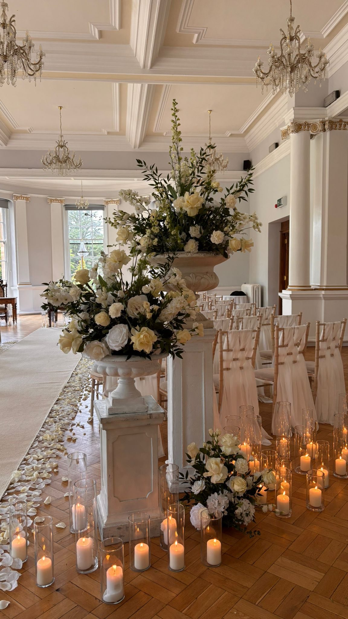 Proof that all-white will never be boring.
Soft white , overflowing florals, candlelight everywhere, and just enough drama to stop people in their tracks.
We wanted the ceremony to feel modern, elevated, and ridiculously romantic without losing the softness. Every detail was designed to let the space breathe while still making a statement.
Quiet luxury, wedding edition
#weddingstyling #northumberlandwedding #northeastwedding #northeastweddingdecor #northeastweddingsupplier