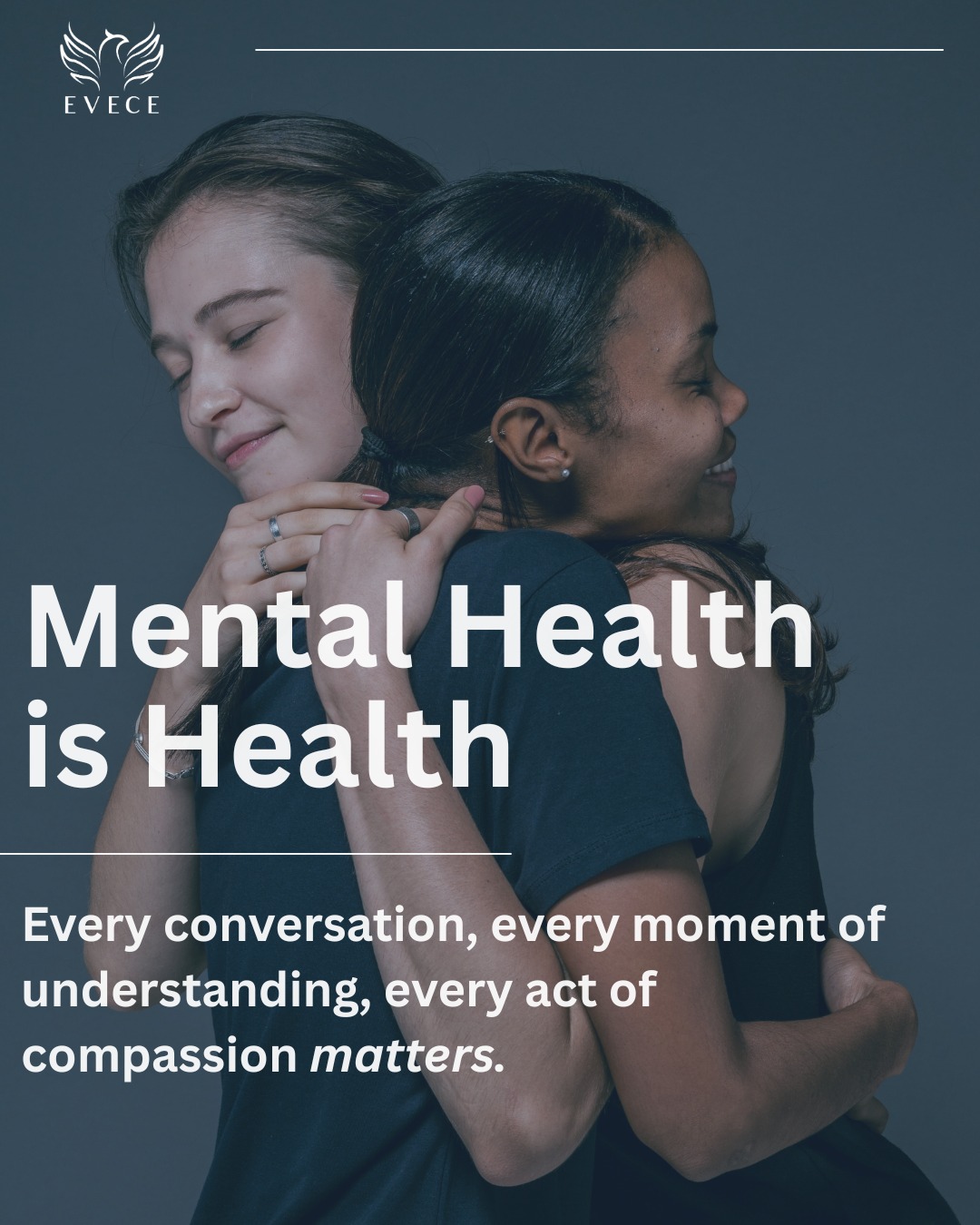 🧠 1 in 5 adults experience a mental health condition each year.
You are not alone and you never have to be. 💛
.
.
.
#EVECE