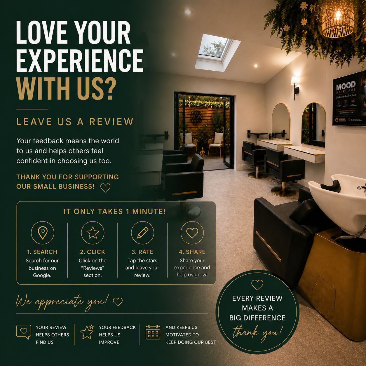 Old or new please leave us a review 💚