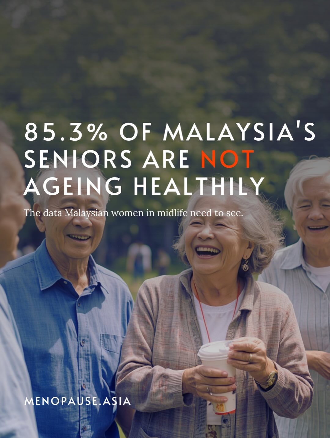 85.3% of Malaysia’s senior citizens are not ageing healthily.
73% have hypertension. 76% have high cholesterol. 39% have diabetes. 45% are experiencing muscle loss.
These are not strangers. These are our mothers. And in 20 years, some of these numbers could be us.
A lot of this is preventable — and the window to prevent it is right now, in our 40s and 50s, when hormones are shifting and our bodies are quietly starting to change.
Menopause is not just about hot flushes. It is about bone density, cardiovascular health, metabolic function, cognitive resilience. Everything that determines how we age.
Swipe to see the data.
Educational content only. Consult your doctor.
Source: The Star, ‘Ageing, But Not Well’, 21 Apr 2026 | NHMS 2025, Institute for Public Health
————————
We’re 𝗠𝗲𝗻𝗼𝗽𝗮𝘂𝘀𝗲 𝗔𝘀𝗶𝗮 -connecting you to licensed physicians for personalised menopause care, and supporting you with education and community.
💬 We believe no woman should have to navigate this alone.
#MenopauseAsia #SeenAtMidlife #MenopauseAwareness #WomensHealth #MidlifeHealth
