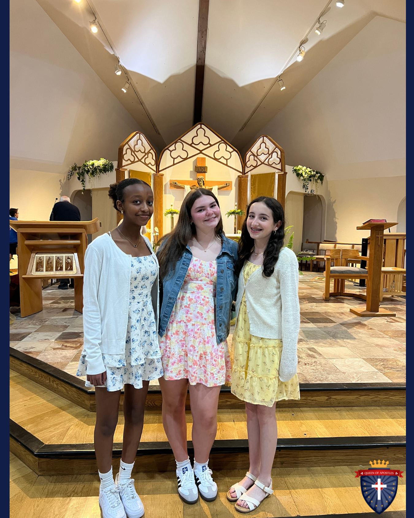 Today, our 8th grade and Kindergarten classes came together for our beautiful May Crowning Mass to honor Mother Mary💐💕🌷
As part of this special tradition, the 8th graders reflected on the qualities that Mary exemplifies: kindness, compassion, forgiveness, love, and faithfulness. They then voted for three classmates who they felt best embodied these virtues in their daily lives.
Congratulations to the students recognized for living out these qualities and serving as wonderful role models in our school community.❤️💙🦅
#QofA #NeverGiveUp #dsjcatholicschools #maycrowning #middleschool