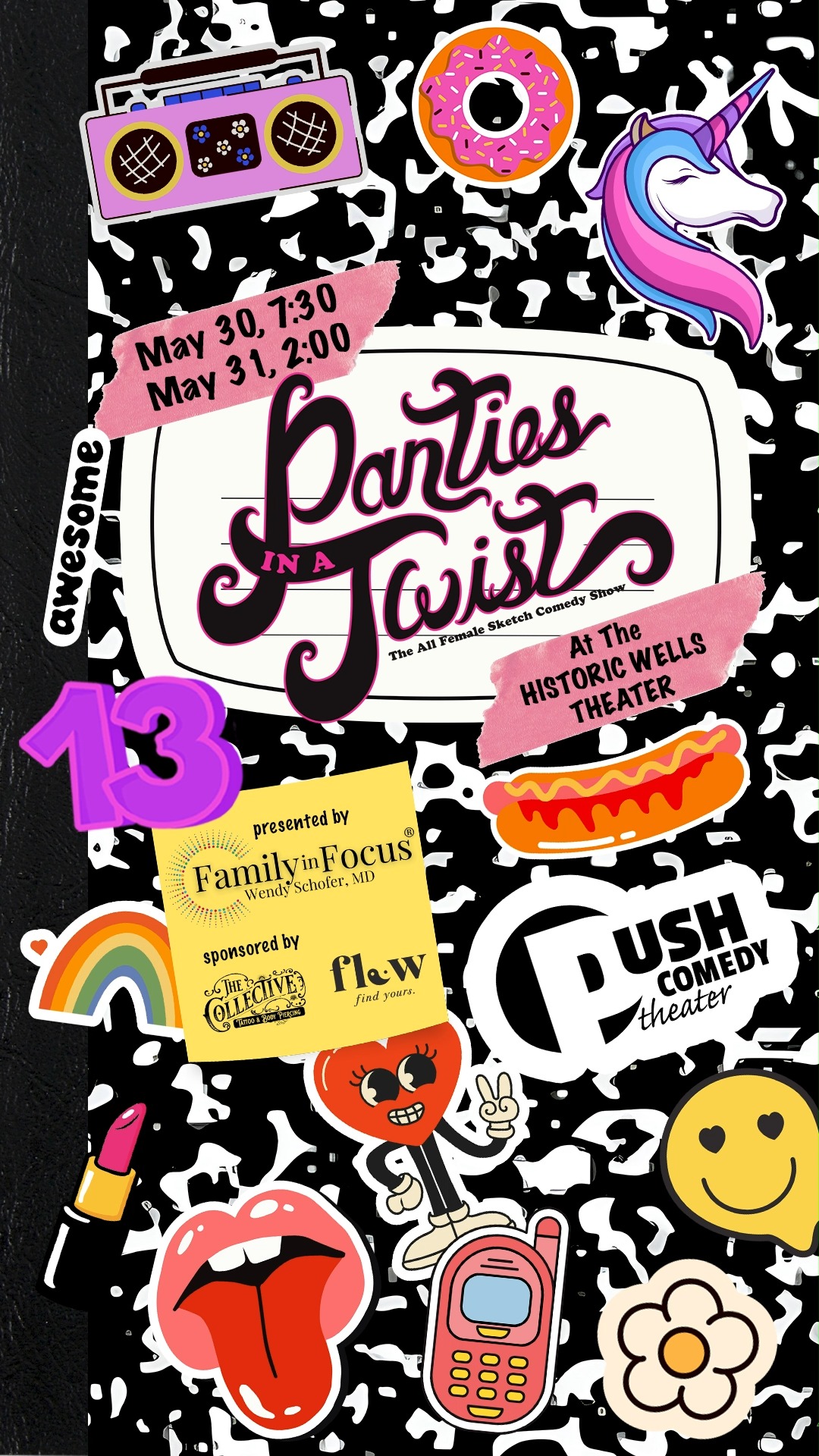 For 13 years, Panties in a Twist has been a Hampton Roads tradition.
Why?
Because anything can happen.
Big live sketches.
Unexpected moments.
Actors trying not to break.
The kind of energy you only get when it’s happening right in front of you.
Written, directed, and performed by women.
Laughed at by everyone.
Two nights only. May 30 & 31 at the Wells Theatre
The comedy event of 2026.
Get tickets now.
pushcomedytheater.com