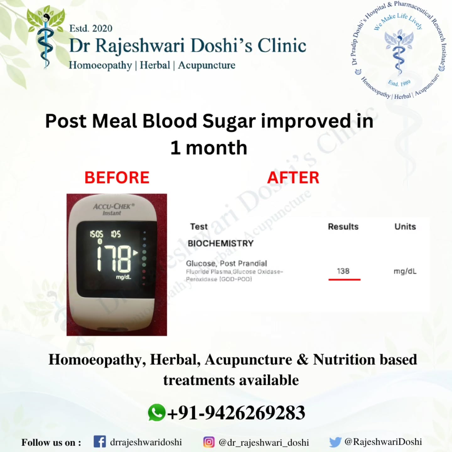 1 month. Multiple metabolic markers improved.
A 59-year-old patient initially presented with:
• HbA1c: 8.1%
• Post meal sugar: 178 mg/dL
• Severe microalbuminuria
• Glucose present in urine
• Triglycerides: 315 mg/dL
After 1 month of:
✔ Structured therapeutic diet
✔ Lifestyle correction
✔ Prescribed medication
✔ Regular monitoring
We observed:
• HbA1c: 8.1 → 7.5
• PPBS: 178 → 138
• Urine glucose: Present → Nil
• Triglycerides: 315 → 258
• Microalbumin: 335.7 → 192
This is what happens when metabolic stress begins reducing consistently.
No crash methods.
No shortcuts.
Just evidence-based metabolic correction with patient compliance.
This is improvement, not a “quick cure.”
Long-term consistency is what prevents kidney, nerve, eye, and heart complications.
If your blood sugar, triglycerides, or kidney markers are fluctuating, early intervention matters more than waiting for symptoms.
📍Online & Clinic Consultations Available
📩 DM to book appointment
#diabetescare #bloodsugarcontrol #metabolicsyndrome #insulinresistance #preventivehealth