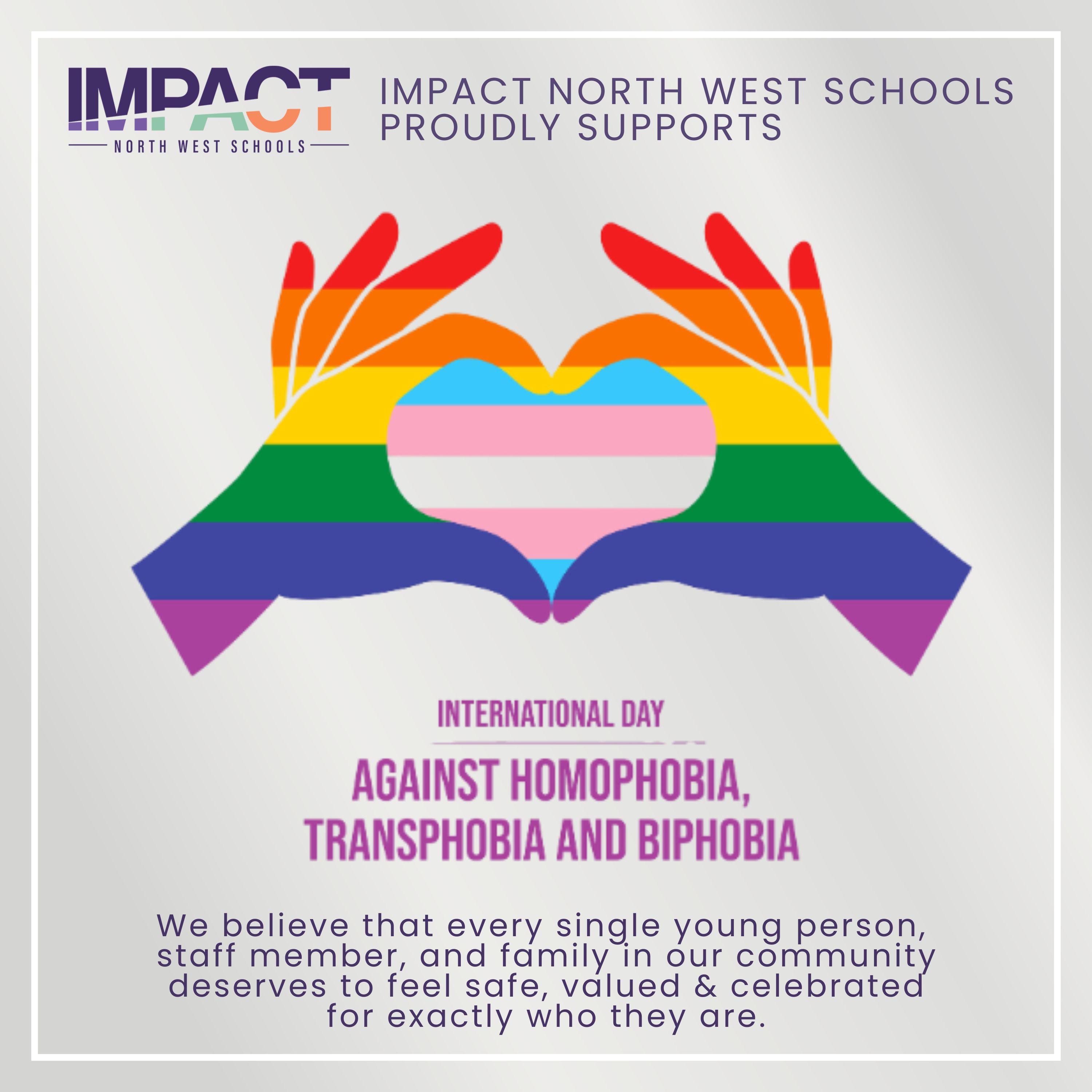 Our commitment to creating an inclusive, welcoming, and kind environment doesn't start or end today - it is at the heart of everything we do. We challenge prejudice, celebrate diversity, and work hard every day to ensure our schools are spaces where everyone can thrive free from discrimination.
To everyone in the LGBTQ+ community across our schools and the wider region: we see you, we support you, and we are incredibly proud to stand with you. ๐ณ๏ธโ๐๐ณ๏ธโโง๏ธ