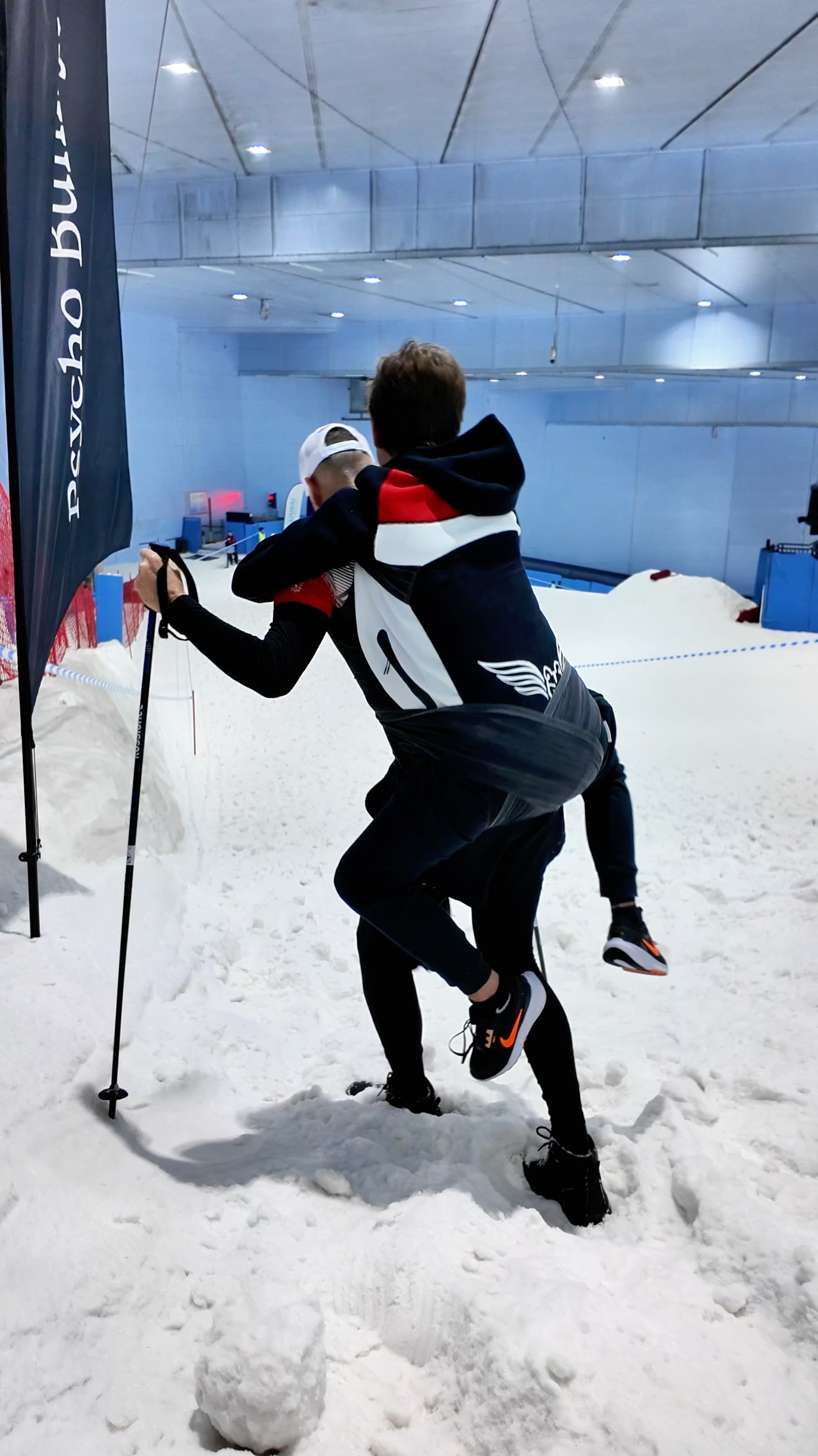 INCLUSIVE IMPACTIVITY is not always easy or graceful… ❄️🐺
This morning Nick & Rio returned to the DXB Snow Run for the first time in years.
3km.
3 loops up and down the slope.
Freezing temperatures.
Steep ski hill.
Rio strapped to Nick’s back.
Rio is now 23 and heavier.
Nick is now 56.
And somehow… it felt even harder this time.
There was sweat.
There were falls.
There were moments where every step had to be fought for.
… just like it was for so many athletes out there. That’s part of the fun, challenge, and community spirit of this race.
But Rio remembered this race the moment he realised where he was going.
He was excited.
And he absolutely loved it.
Sometimes inclusion looks powerful.
Sometimes it looks messy.
Sometimes it means falling down and getting back up together.
And honestly… that’s what makes it real.
Full story coming soon. 🎥❄️
…to be continued.
#TeamAngelWolf #InclusiveImpactivity #DXBSnowRun #Dubai #SkiDubai
@dubaisc @skidxb @supersportsevents @malloftheemirates @majidalfuttaim