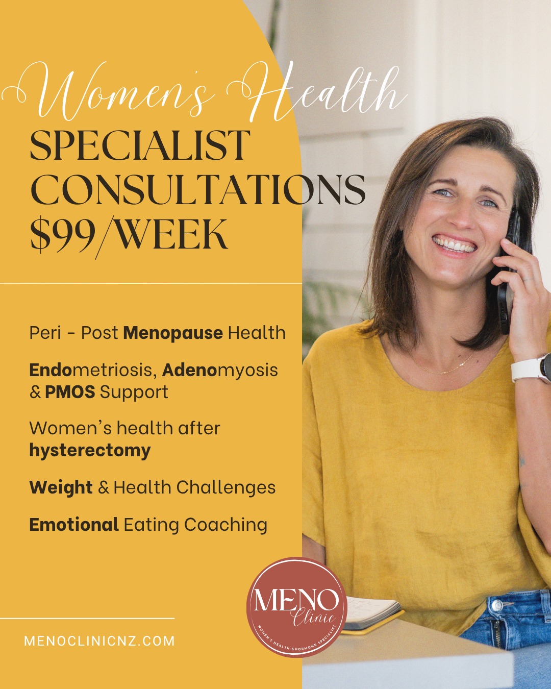 I dreamed of bringing affordable care to Women, for years suffering from endometriosis and adenomyosis pain, bloating and fatigue.
To women who fight their changing bodies hard, trying to stay afloat in the chaos of Perimenopause.
💛Support for busy women who deserve to live pain-free and in healthy bodies.
MENO Clinic brings just that.
👉An expertise in women's health, emotional eating and fat loss.
👉Compassionate and Easy approach without restrictions and diets.
👉 Working together as a team to find your way of eating and movement that reaches your goals and supports you for a lifetime.
👇
When "NOTHING IS WORKING ANYMORE", you are feeling frustrated and out of control, I come in and make sense of it all!!!
The power is in knowing!
When you understand WHY, all of a sudden, you can't lose weight, are bloated and are tired but can't sleep.
Understand why your body feels like a warzone with Endo or Adeno.
You'll feel in control again.
I myself have lost 10kg in my 40s. After battling with inflammation, pain, anxiety and no energy...
I knew I had to change something.
And it wasn't eating less and moving more.
When your body changes from the inside out due to Endo, Adeno or Perimenopause, we need to stop pushing and start nurturing.
And in that moment, life becomes easier, your body changes, and you will feel like yourself again!
MENO CLINIC
👉 Canterbury-based clinic in Methven & Ashburton
👉Virtual & In-Person Consultations Sunday - Friday
👉Over 15 years of practice in women's health & nutrition
👉Non-diet approach for a lifetime solution
👉Individual care for your specific case
👉In-between sessions feedback and guidance
💛
Want to meet Vera first and talk about how she can help your case before committing to an appointment?
Book a Complimentary Call right here.
www.menoclicnicnz.com