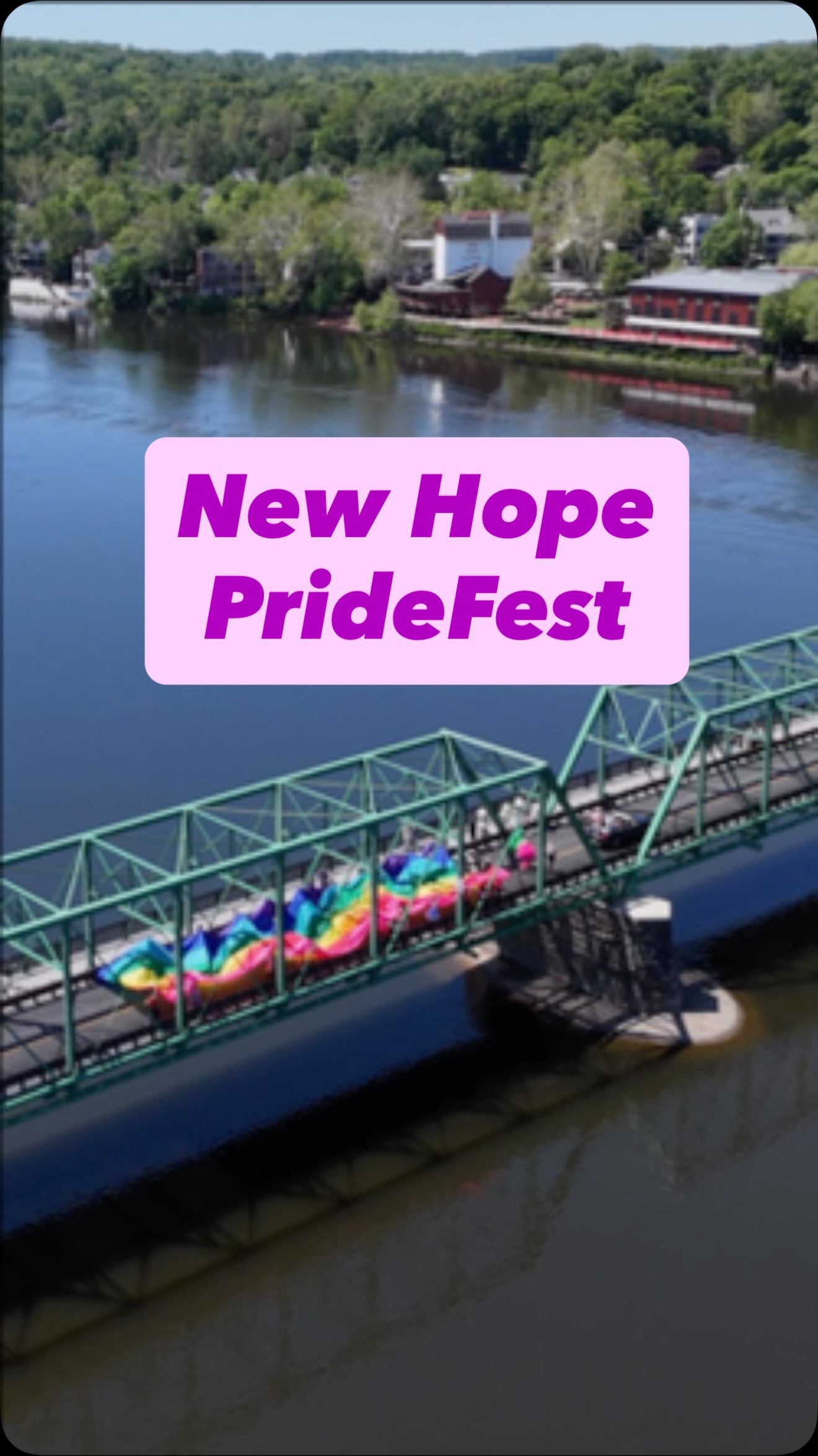 🏳️🌈Today marked an incredible celebration of Pride in New Hope! This 100 foot flag is walked from Lambertville, NJ across state lines into New Hope, PA where it culminates in a massive parade and celebration. It is truly a wonderful event to be part of. If you’ve never put this on your bucket list, make it happen!!! Love, celebration, and acceptance for all can be found here. LOVE IS LOVE. ❤️
.
.
.
#newhope #pridefest #buckscountypa #buckscounty #lgbtq