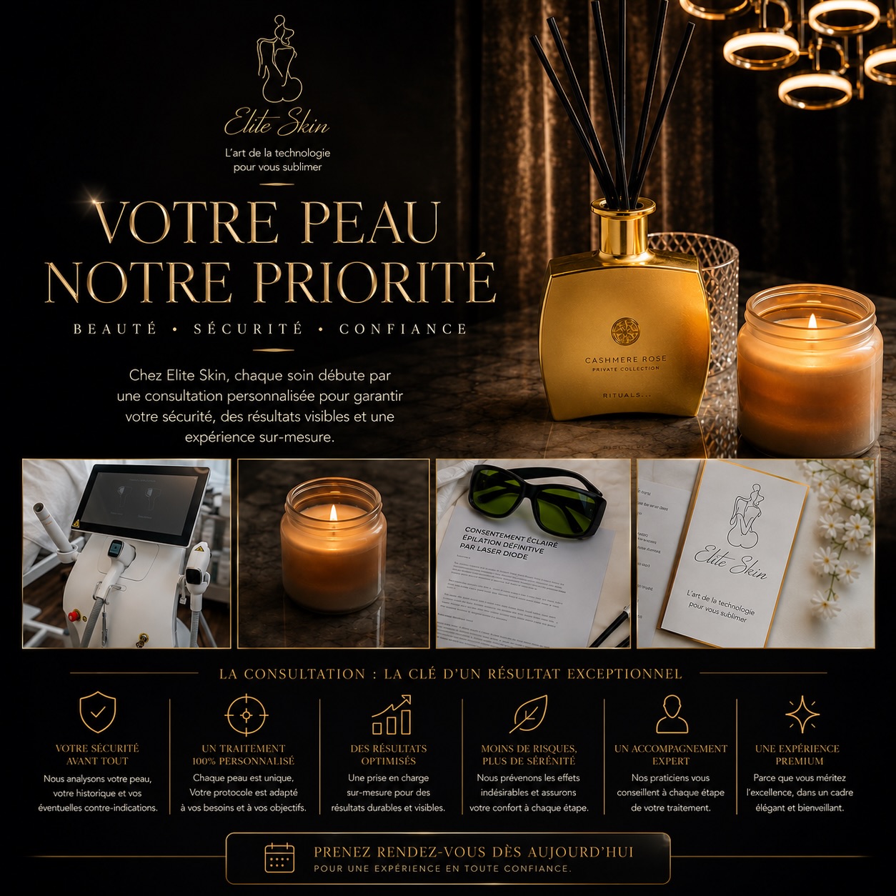 Parce qu’aucune peau ne raconte la même histoire.
Parce qu’aucun corps, aucun besoin, aucune attente ne se ressemble. ✨
Chez Elite Skin, chaque soin débute par une consultation personnalisée, pensée comme un véritable moment d’échange et d’écoute 🤍
Un temps essentiel pour comprendre votre peau, évaluer vos besoins, répondre à vos questions et construire ensemble une prise en charge adaptée, sécurisée et sur-mesure.
La consultation permet aussi de vous rassurer, de vous accompagner avec transparence et de vous offrir une expérience où la confiance est aussi importante que les résultats.
Ici, on ne fait pas “un soin”.
Nous créons une expérience unique, pensée pour vous, avec précision, expertise et bienveillance.
Parce que votre peau mérite bien plus qu’un protocole standard.
Elle mérite une attention entièrement personnalisée. ✨ #soinduvisage #soinducorps #beauté #epilationdefinitive #hifu