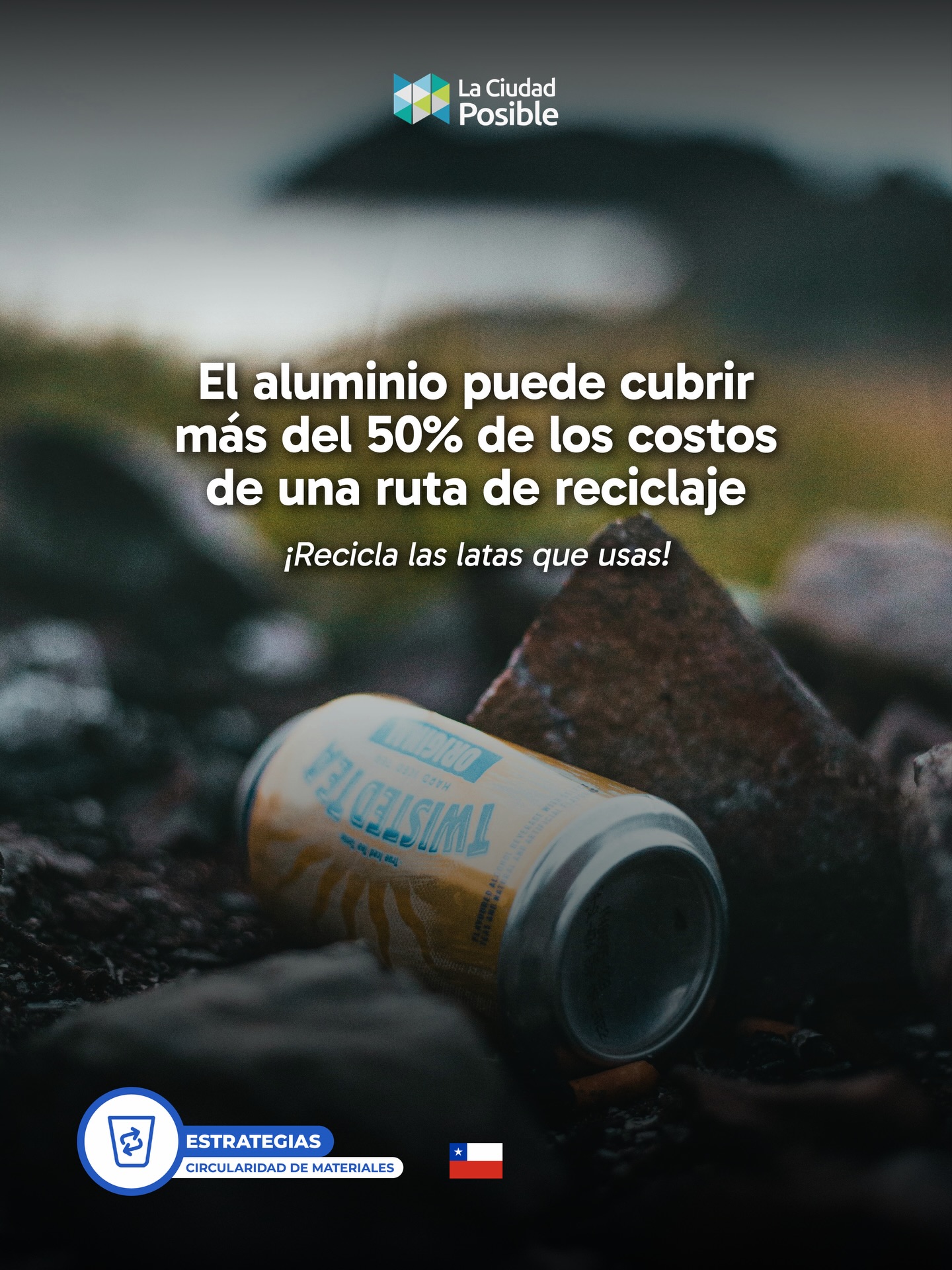 ¿Sabías que el aluminio puede cubrir más del 50% de los costos de una ruta de reciclaje? 🥫
Su recuperación cumple un rol clave en la sostenibilidad de las rutas de recolección y en el trabajo de gestores y recicladores de base en Chile. ♻️
Fortalecer esta cadena también implica avanzar en mayor valorización, articulación y recuperación del material.
Si quieres saber más sobre el reciclaje de aluminio en Chile, contáctanos en contacto@laciudadposible.cl