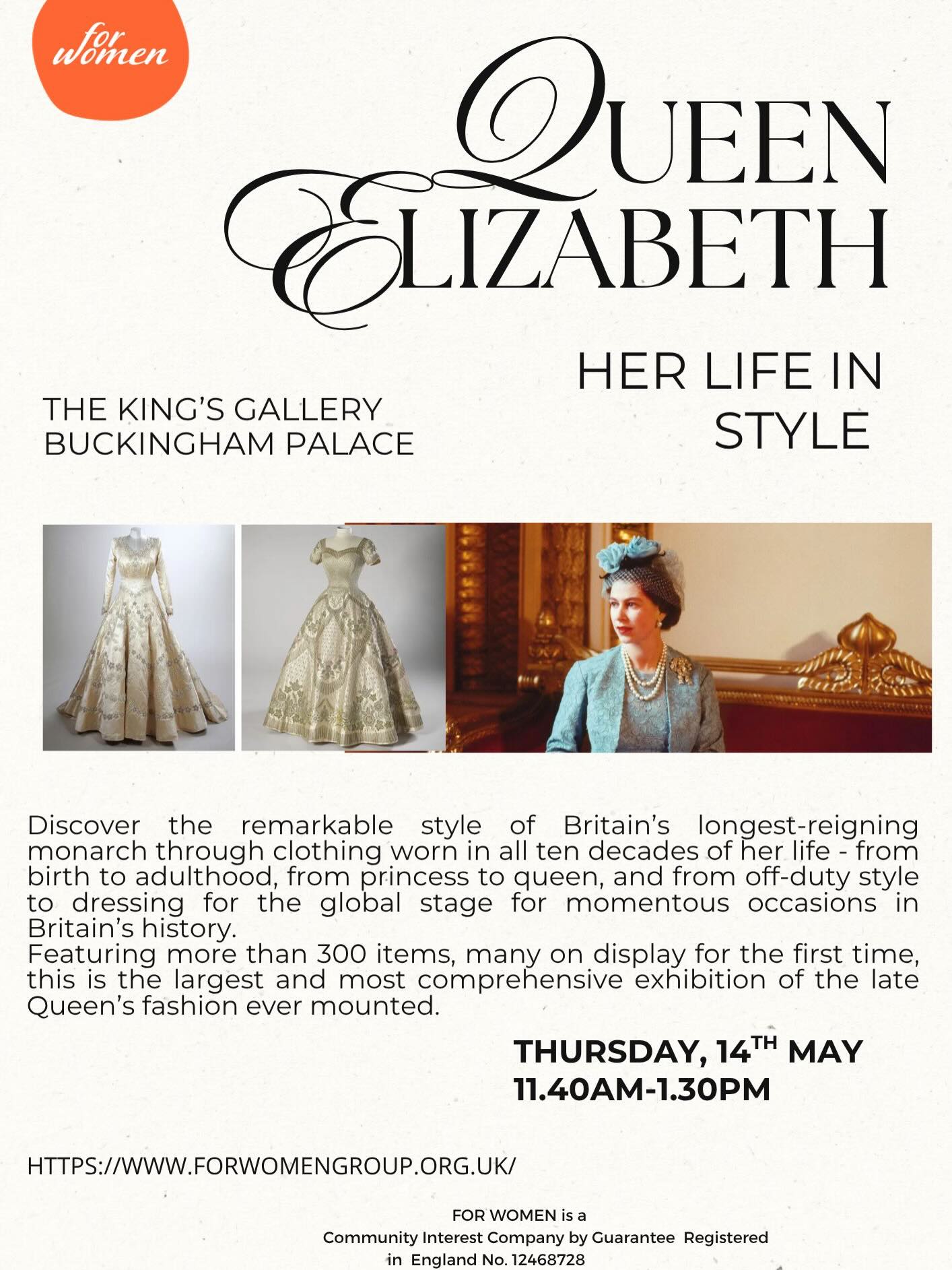 We had the privilege of attending the spectacular exhibition Queen Elizabeth II: Her Life in Style at The King’s Gallery, celebrating what would have been the 100th birthday of Queen Elizabeth II. Featuring more than 300 items — many displayed for the very first time — this is the largest and most comprehensive exhibition ever mounted dedicated to the late Queen’s fashion, elegance, and public life. With the exhibition sold out until October and welcoming around 1,300 visitors each day, we at FOR WOMEN felt truly proud and grateful to have been given the opportunity to experience such a remarkable cultural event together.
Twenty women joined the visit, and the excitement could be felt throughout the day. Every garment told a story — not only of style and history, but also of duty, change, and identity across generations. The many photos taken captured the joy, curiosity, and admiration shared by the group as we explored the exhibition together. Moments like these remind us how art, history, and culture can bring women together, spark conversations, create memories, and strengthen a sense of belonging and connection.
#WomenSupportingWomen #CommunityConnection #CulturalExperiences #OutAndAbout #kingsgallery