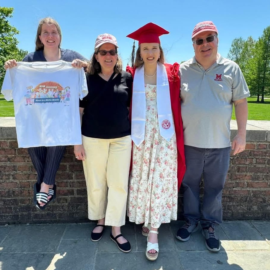 Thank you to the Doane family for taking Mattie Miracle to Miami University's graduation today! Loved seeing Mattie's sun on Abby's special day and seeing Emily holding an original Mattie March t-shirt made me smile! #mmcfwalk