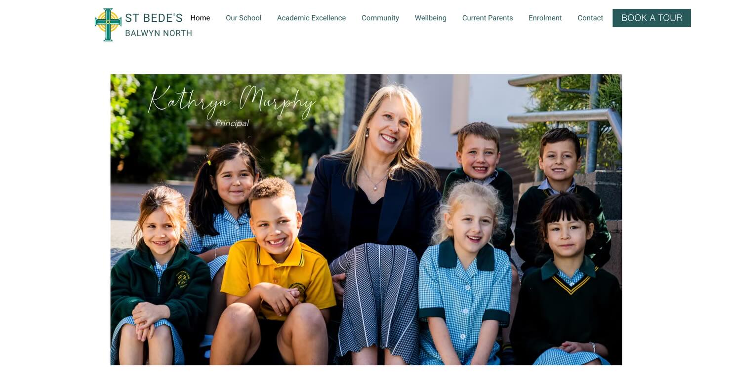 Last term we launched the new website for St Bede’s Primary School Balwyn. While we originally created the school’s first website, it was time for a complete refresh.
We worked alongside the fabulous Kathryn Murphy 💃 to bring this beauty to life and showcase the school to its full potential. The result is a clean, minimal website that beautifully highlights the best of the school and shares its story with the wider community.
A big thank you to Kathryn for having us back, and for your continued support and work with School Presence. Always a pleasure 🖤.
We’re incredibly proud of this one 👏.