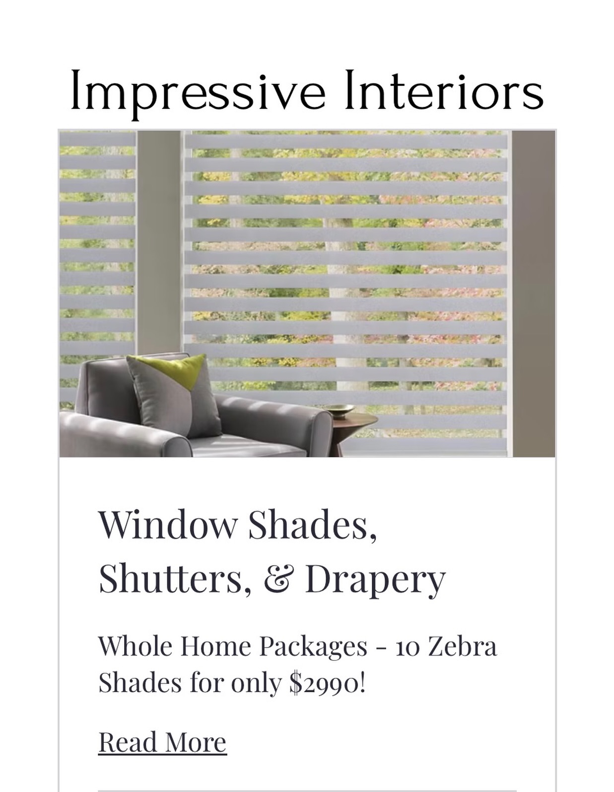 The best savings on all window coverings - zebra, roller, solar screen, shutters, and drapery! Impressive Interiors has impressive savings for you. For more info click link in bio. #windowcoverings #zebra #roller #shutters #hugesavings