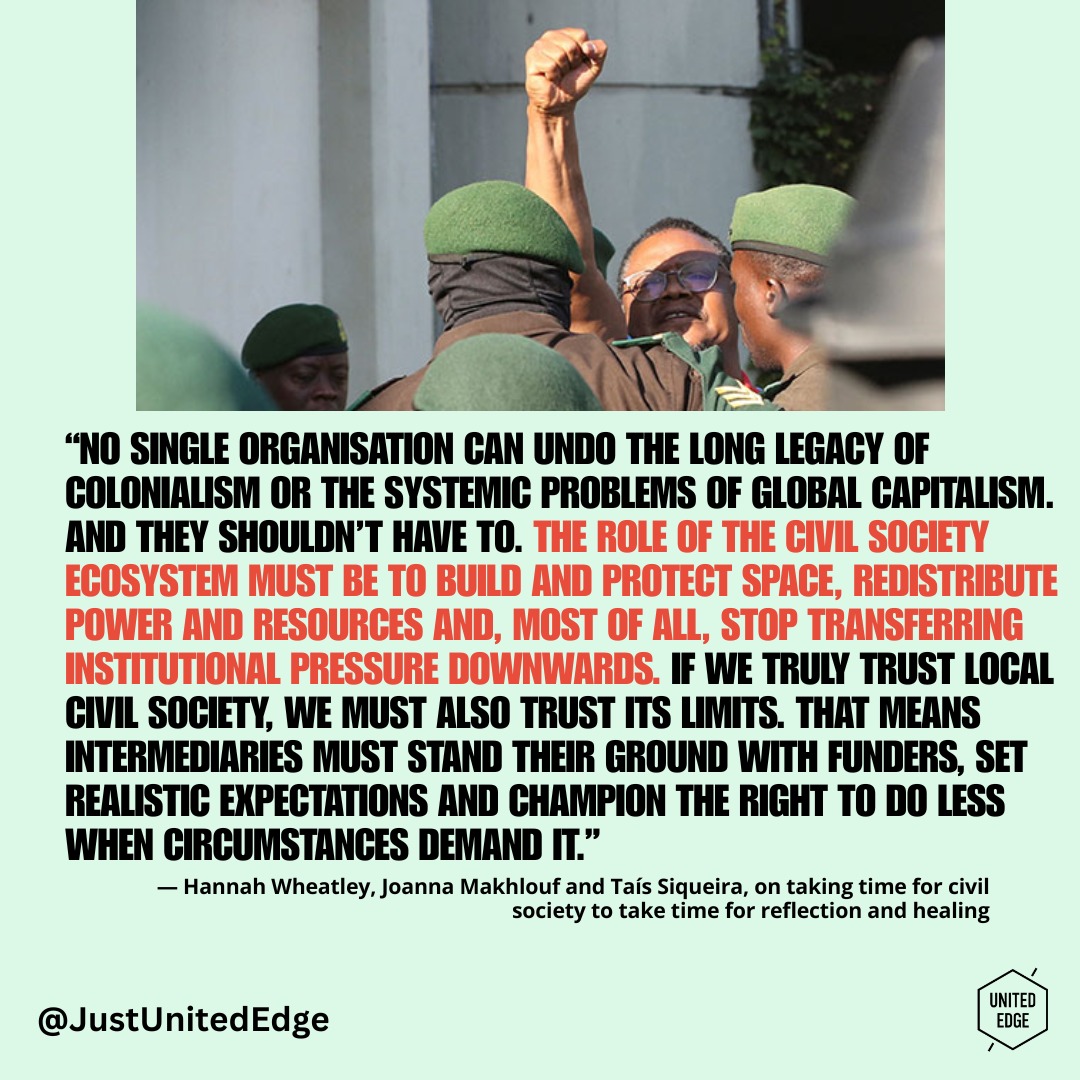 Civil society cannot keep carrying the weight of global crises while running on exhaustion, shrinking resources, and impossible expectations. This timely article calls for a radical rethink of how we support grassroots organizations and frontline activists, not just demanding resilience, but creating the conditions for healing, sustainability, and collective care. In a world shaped by overlapping crises, protecting the well-being of civil society is essential to protecting democracy, justice, and social change itself. Read the article here: https://bit.ly/4tLjyJp
#CivilSociety #SocialJustice #GlobalDevelopment #Activism #CollectiveCare
