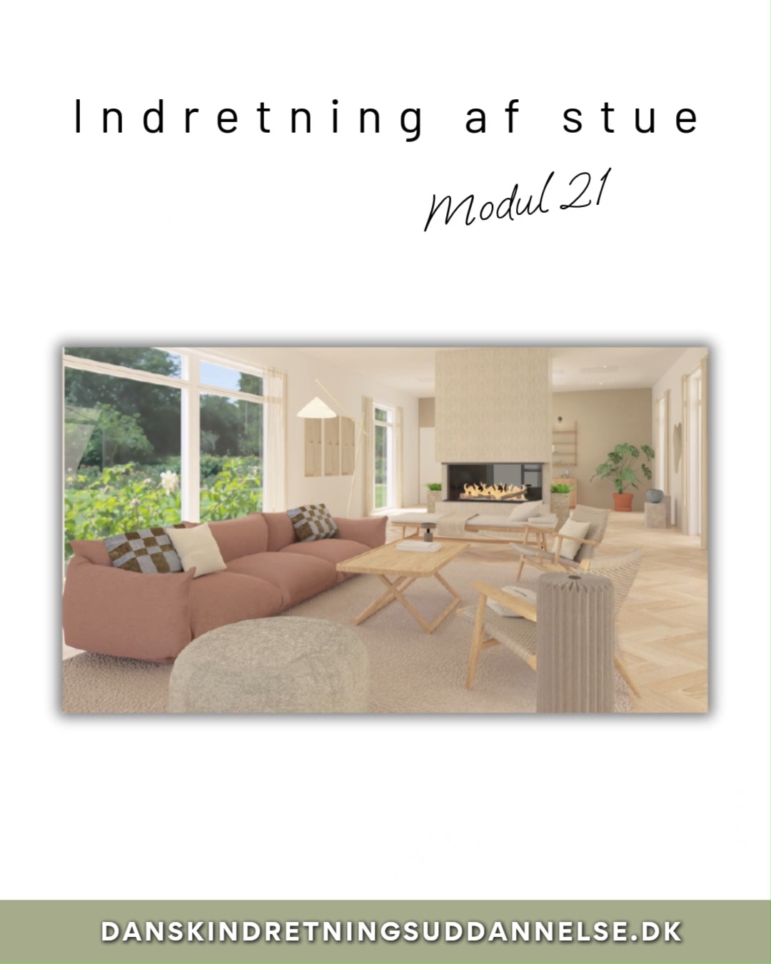Modul 21 – Indretning af store stuer
Store stuer kan være fantastiske – men de kræver ofte en lidt anden tilgang end mindre rum. Mange oplever, at rummet enten føles tomt, rodet eller svært at skabe hygge i.
I dette modul arbejder vi med, hvordan du indretter store opholdsrum på en måde, der både føles harmonisk, funktionel og indbydende. Vi ser blandt andet på møblering, belysning, zoner og akustik – og hvorfor løsningen sjældent er blot at placere møblerne langs væggene.
I stedet lærer du, hvordan du bruger rummets midte aktivt og skaber naturlige samlingspunkter, der giver balance og varme i indretningen.
Vil du lære, hvordan man får store rum til at føles både eksklusive og hyggelige? 😊
