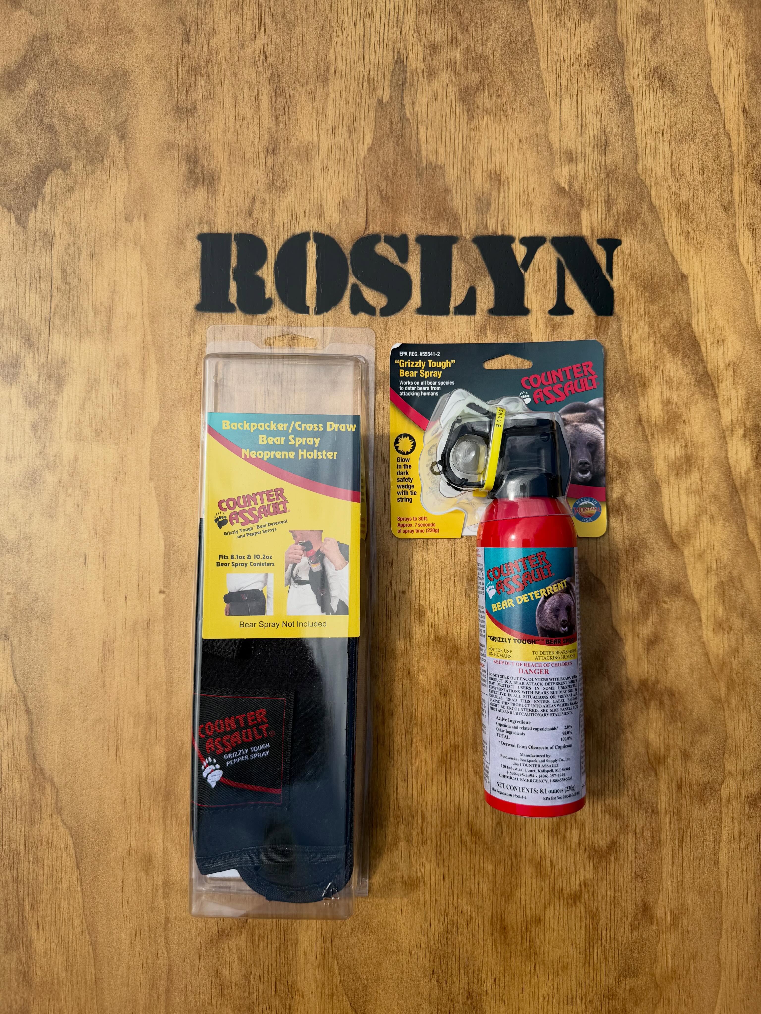 It is that time of the year. Let’s all be bear aware. Outfitters has some Counter Assault bear spray and holsters in stock. We also have bear bells too. #basecampoutfitters #counterassault #bear #roslynwashington