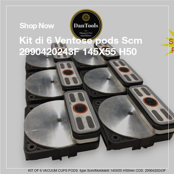 Kit di 6 Ventose pods Scm 2990420243F 145X55 H50