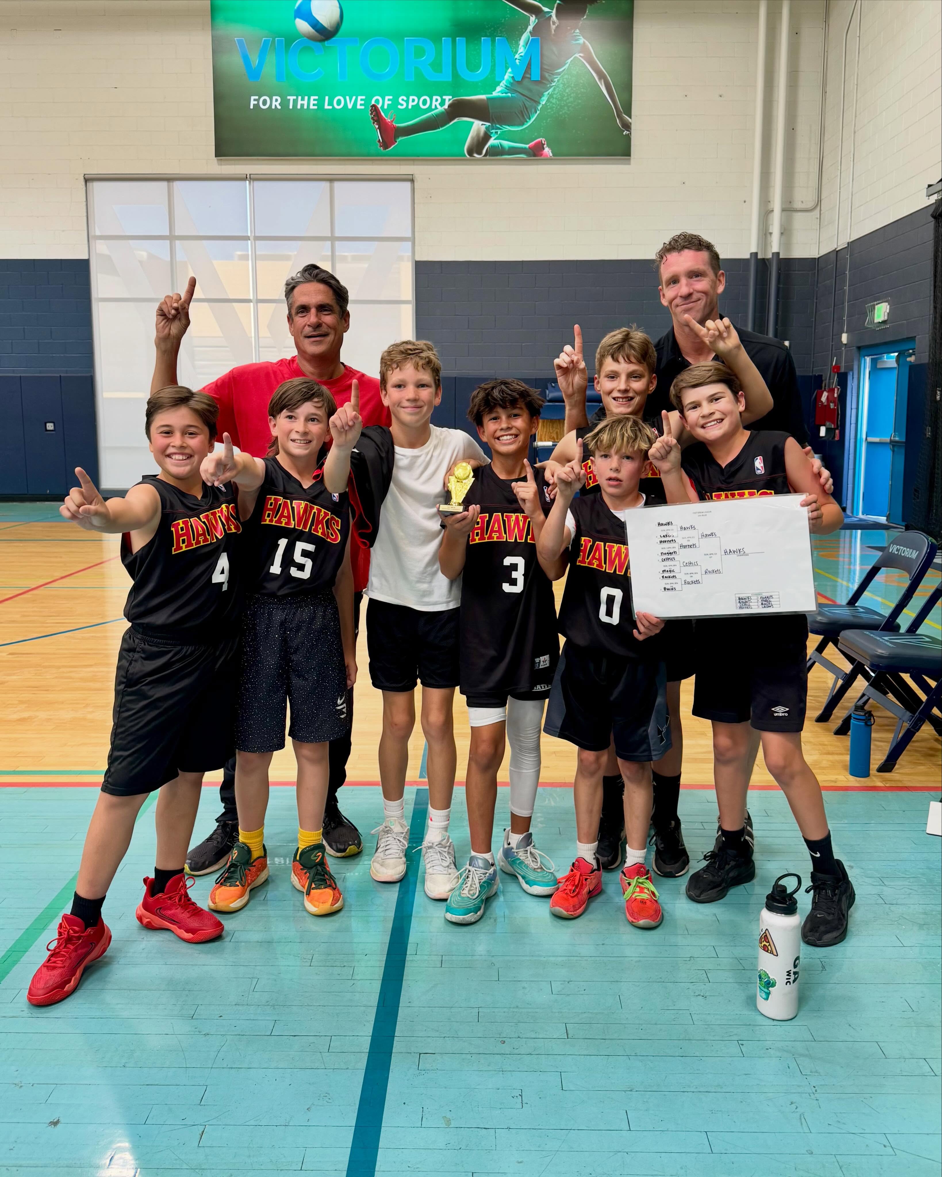 For what seems like the millions of seasons we’ve done Victorium, we finally brought home a championship win 🥇@sportswithzaza 🎉
So proud of these boys who simply played for the fun of their undefeated season 🏀
