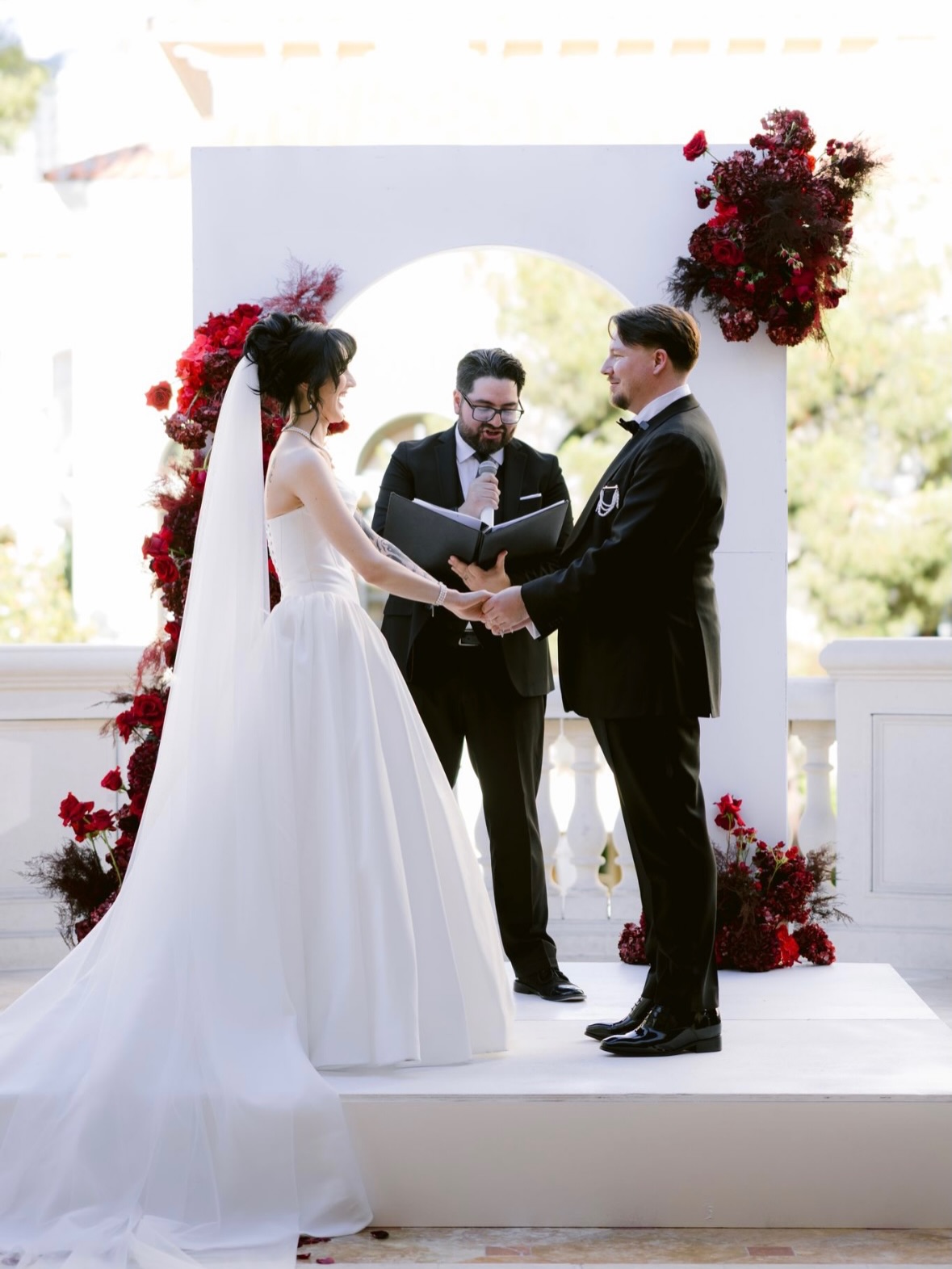 Obsessed with how this design balanced edge and elegance so flawlessly. The dark hair, tattoo sleeves, bold red florals, antique-inspired ring… every detail had personality, yet somehow still felt utterly timeless.
This is what happens when alternative style meets polished intentional design. @jennifermaryevents took dramatic black, white, and crimson tones, layered in that classic checkered dance floor, candlelight, and a gown straight out of old-Hollywood romance, and created something that felt elevated instead of trendy.
Proof that you do not have to choose between editorial and timeless. You can absolutely have both. ❤️🥀✨
Planner & Designer: @jennifermaryevents
Venue: @eventsbybellagio
Photographer: @peytonmichellephoto
Videographer: @activemotionweddings
Florist and Linens: @mylofleurdesign
Tabletop Rentals: @rsvppartyrentals
Candles: @luminaryvegas
DJ: @djlivinh
Live musicians: @premiereweddingmusic
Bridal H&M: @makeupbyrosec @megdelacruzhair
Live painter: @paintingwith.bailey
Ceremony Officiant: Alex of @peachy_keen_unions
Photobooth: @smashbooth
JME Content creator: @itsbeyondtheaisle
Draping: @questevents_lv
Stationery: @paperandhome
#lasvegaswedding #bellagiowedding #lasvegasweddingofficiant #lasvegasweddingceremony #lasvegasweddingplanner