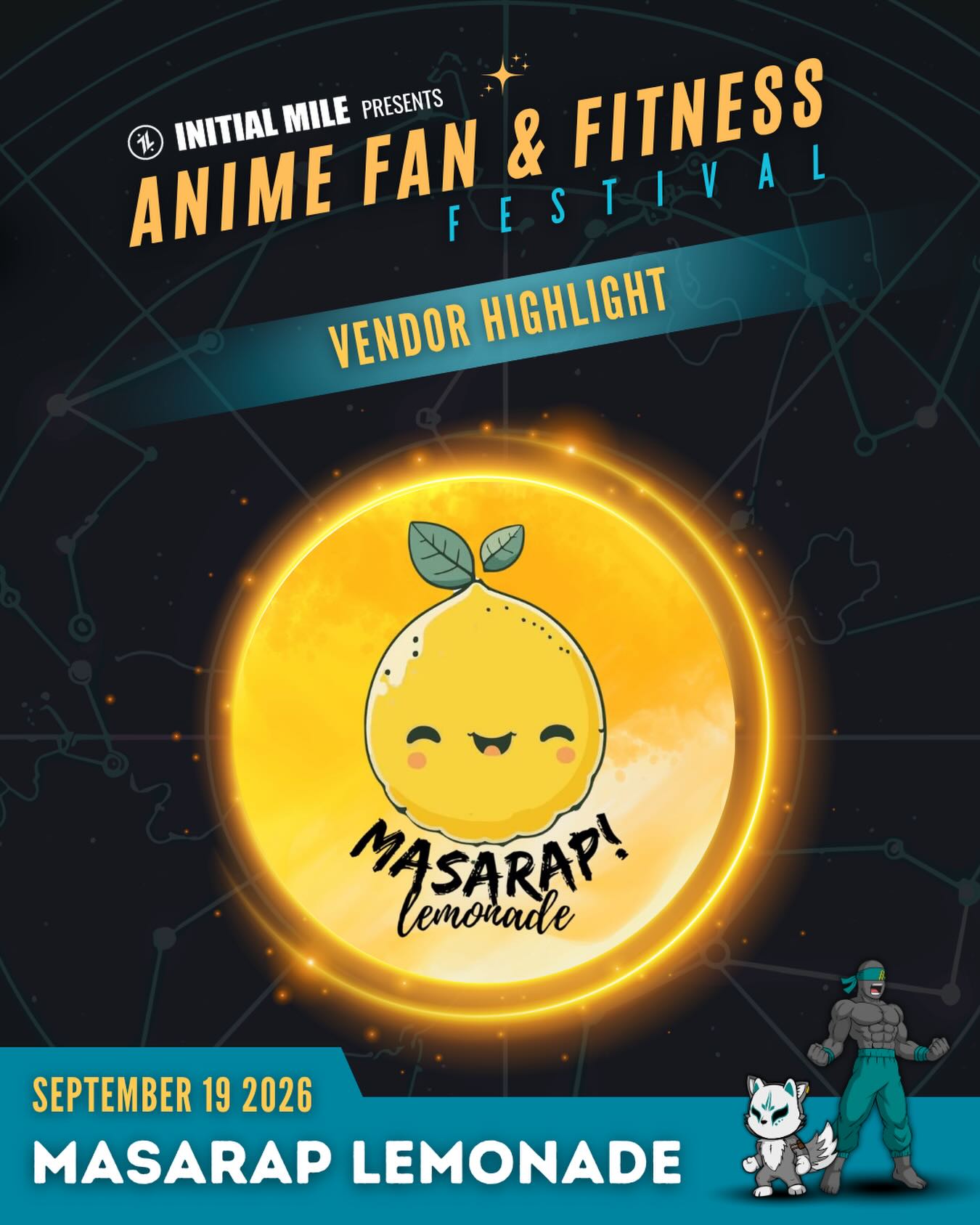 Welcoming @masarap_lemonade to our Second Annual Anime Fan and Fitness Festival! Join us on Saturday September 19 at Christmas Hill Park in Gilroy, CA for a day of running, fitness, anime, shopping, eating and of course, a refreshing lemonade. #animefanandfitnessfestival #initialmile #animefestival #fitnessfestival #bayareaevents