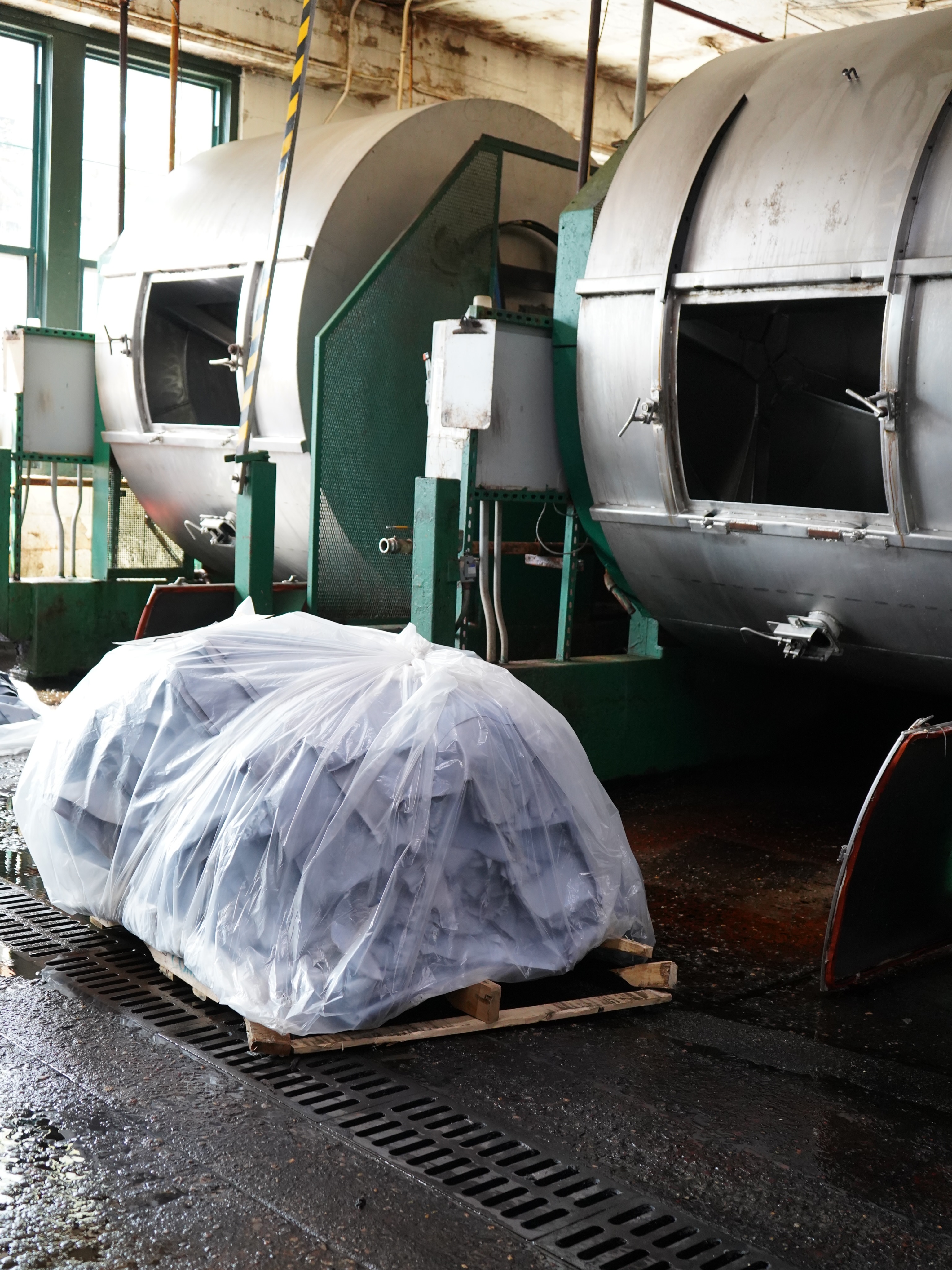 Tomorrow’s production getting loaded into the drums! Blue hides go in. Premium colored leather comes out. Inside the drum, hides get retanned for structure, dyed for color, and fatliquored for the hand and feel our customers demand #leather #madeinusa