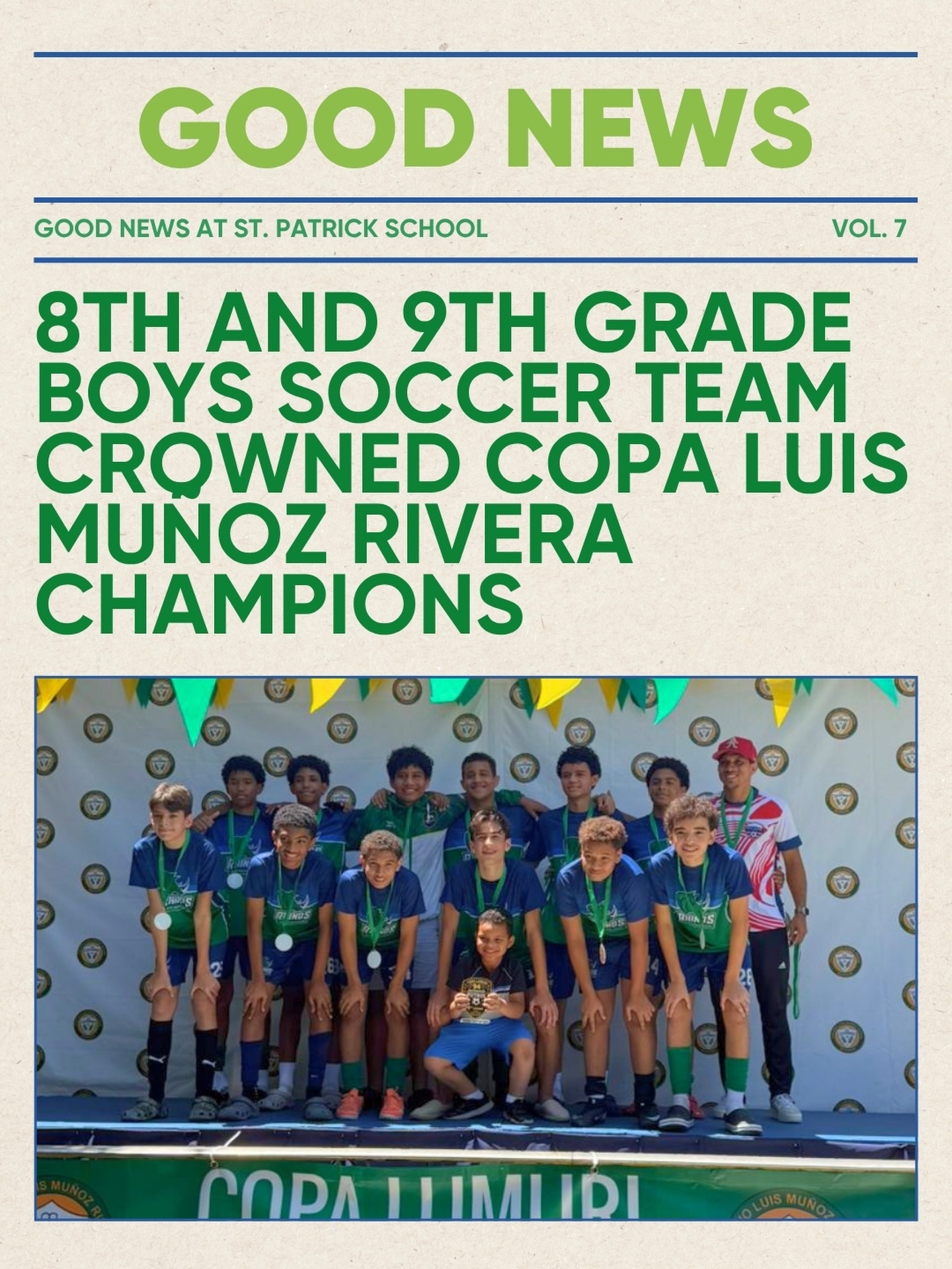 Congratulations to our 8th and 9th Grade Boys Soccer Team for being crowned Copa Luis Muñoz Rivera Champions 🦏🏆⚽️
A well deserved achievement that reflects their effort, commitment, and perseverance throughout the tournament. Every match was a reflection of resilience, teamwork, and the passion to keep pushing forward together 🌿