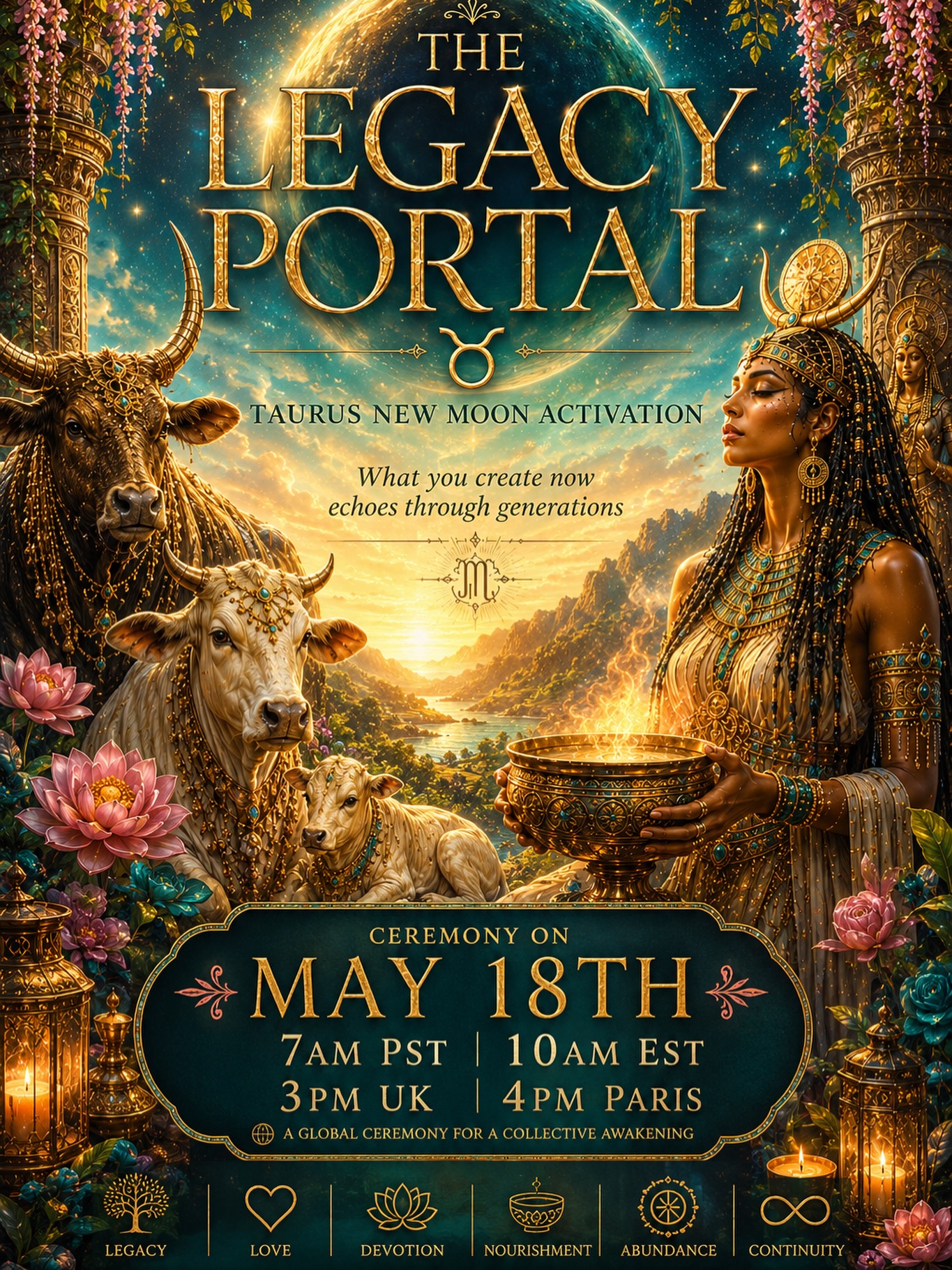 Online to the world 🌎 Monday, May 18th under the Taurus New Moon 🌑✨
A moon of embodiment.
A moon of legacy.
A moon to root your future into reality.
Under this Taurus New Moon 🌑
✨ your vision becomes clearer
✨ your desires become more intentional
✨ your energy begins aligning with the life you are here to build
This is the moon of
🌿 creation
🌿 devotion
🌿 conscious manifestation
A moment to slow down enough to truly feel:
What am I building with my energy, my choices, my presence?
Because what you create now echoes through generations. 💫
You are invited into a LIVE Channeled Moon Activation Ceremony.
A sacred space to ground, receive, and embody the future calling you forward.
✨ In this 2-hour journey, you will receive:
• A channeled healing and prayer transmission to clear and align your energy
• A guided meditation to anchor your future vision into the physical
• A full Kundalini Activation to awaken your life force energy and expand your field of manifestation
🌑 This is where vision becomes reality.
🌑 This is where your future begins to take form.
🌑 This is where embodiment becomes legacy.
🗓 Monday, May 18th
⏰ 7 AM PST | 10 AM EST
3 PM UK | 4 PM Paris
💻 Live via Zoom
These ceremonies have been part of a beautiful journey of transformation, intention, and remembrance.
And this Taurus New Moon feels especially sacred.
✨ If you feel the call, trust it.
Comment LEGACY to receive the link 🔗
or tap the link in bio to join us
With deep devotion 🌹
Maria Palomino
#TaurusNewMoon
#KundaliniActivation
#MoonCeremony
#Manifestation
#Embodiment