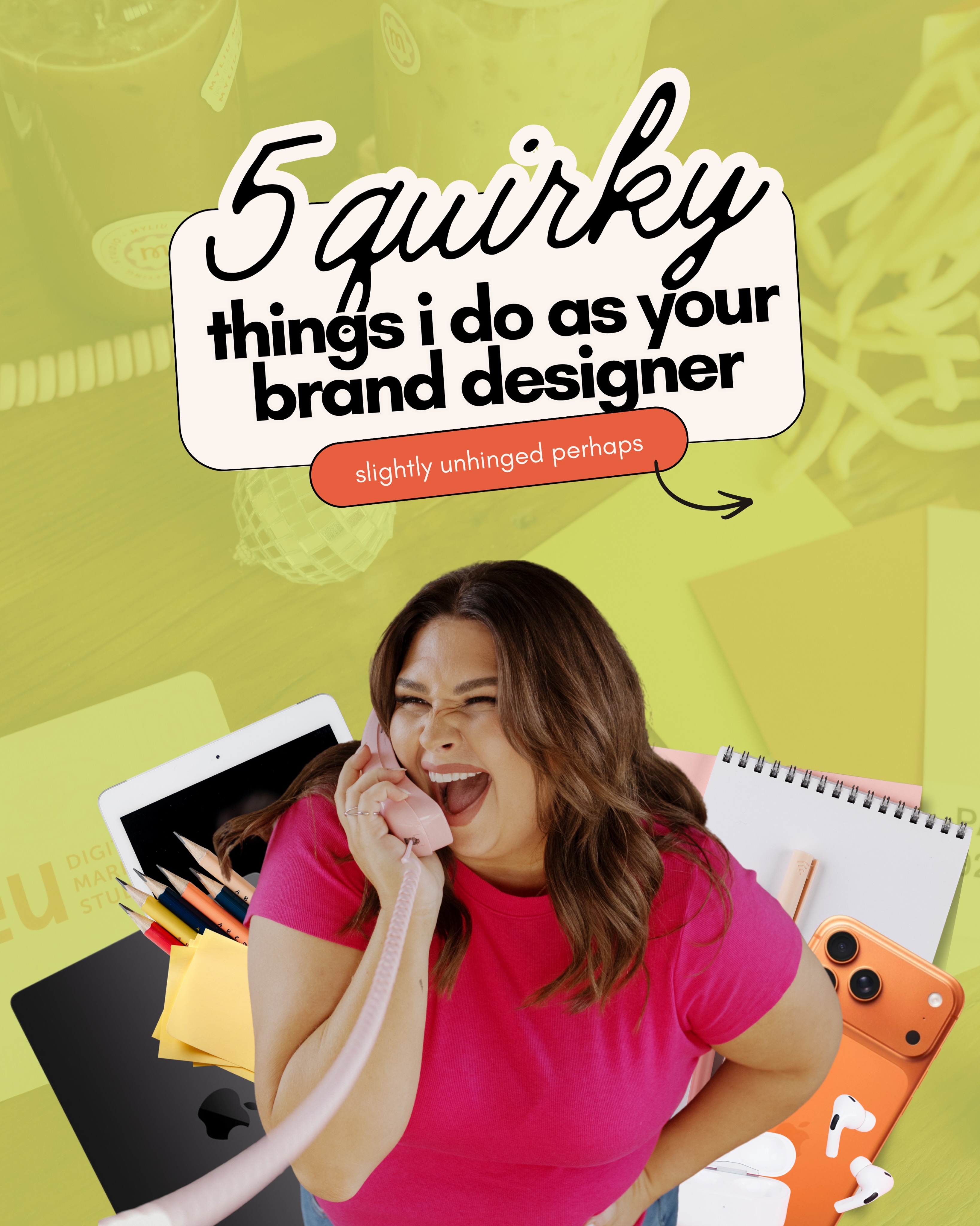 Quirky is my middle name… ok fine not really but my middle name DOES start with Q 😜
I love love love being a designer. Here’s a small peek into what goes into my creative process, in all its quirky, completely non-corporate glory ☀️
(Also @bloomsupps + @chomps pls sponsor me)
#myliumarketing #branddesigner #smallbusinessowner