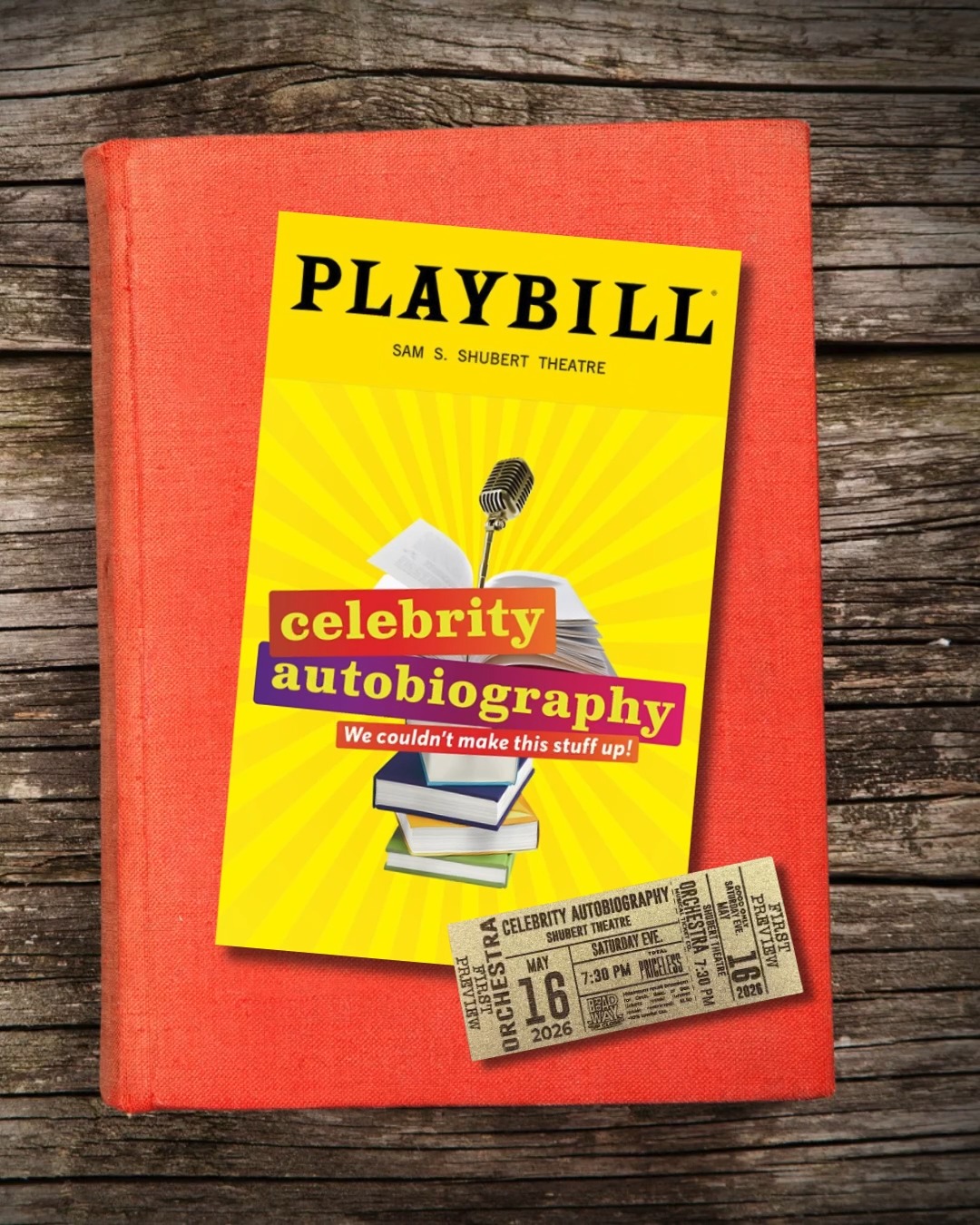 Tonight we turn the page and commence the 2026-2027 Broadway season! @celebautobiography, featuring stars like Gayle King, Andrea Martin, Kenan Thompson, and more, begins previews at the Shubert Theatre for a limited summer engagement.
Per tradition, our Green Team is celebrating the big night with Custom Ticket Stubs magnets! Break a leg, cast and crew of Celebrity Autobiography!