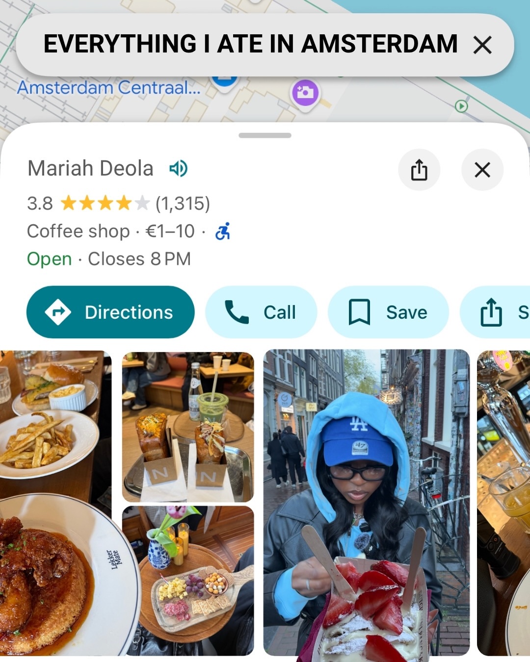 pov: you ask your type A friend to send you a list of places to eat in Amsterdam 🇳🇱🍽️
I don’t normally plan trips around food but Amsterdam is a foodie’s paradise. (Especially if you have a sweet tooth)
Nothing disappointed, but my absolute fave was the crookie (croissant cookie) from Louren’s. I’m still dreaming about it tbh 🤤
Here’s everywhere we ate:
📍Box Sociaal for brunch
📍Louren’s Bakery for different flavor crookies (the white chocolate chip was my fave)
📍Pat’s Poffertjes for Dutch style mini pancakes
📍Ventuno Skylounge for dinner with stunning views of the city, live music, and the perfect ambience to dress up or go for date night.
📍Chun Cafe for breakfast sandwiches & matcha (get there as early as you can bc it’s a hot commodity so there will be a line)
📍Hans Egstorf for Dutch stroopwafels (taste like a Twix bar & you can add different toppings)
📍Van Stapele bakery for their famous chocolate cookie with white chocolate in the center
📍Fabel Friets for Dutch style fries
📍Ramen-Ya Ramen 🍜
Save this for your next trip to Amsterdam & follow me for all things affordable luxury travel.
#amsterdamfoodguide #amsterdamtravelguide #wheretoearinamsterdam #affordableluxurytravel #amsterdamrestaurants