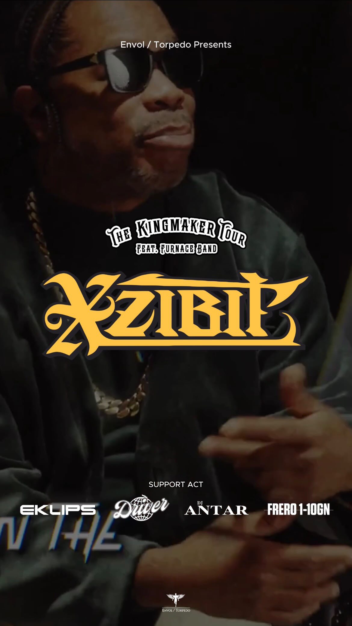Envol Production presents
XZIBIT Ft. The Furnace Band for « THE KINGMAKER TOUR »
With the Support Acts
EKLIPS & DRIVER
DJ ANTAR
feat. FRERO 110GN
📆 9 Juin
📍 Paris - @cabaretsauvage
🎟️ Tickets & Info envolprod.com
@xzibit
@realeklips @drivermc #DJAntar @frero_110gn
@envolprod #blocosmusic_ent @frero_fmebooking