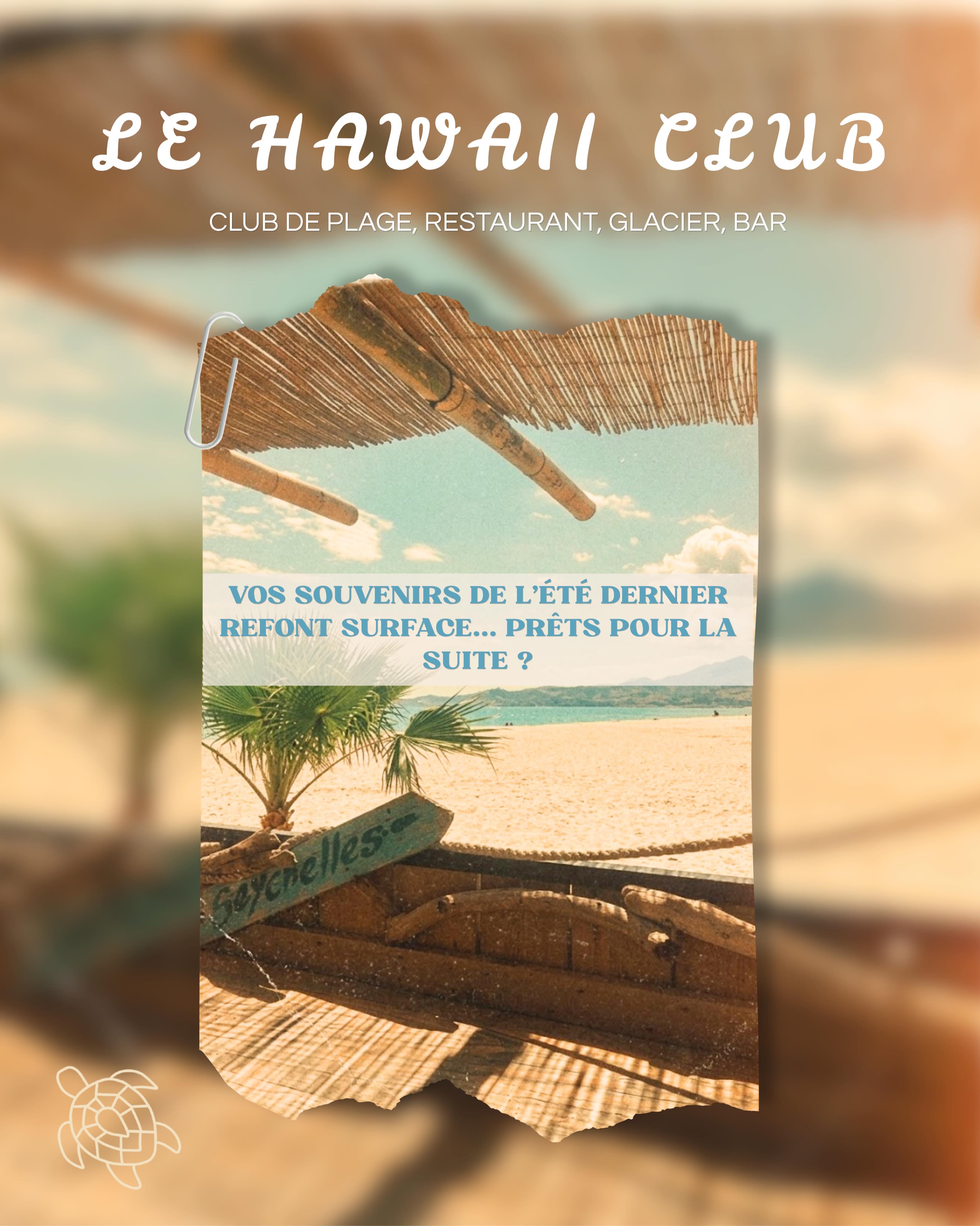 Le compte à rebours est lancé ! Le sable chaud, les pieds dans l’eau, les cocktails givrés et les couchers de soleil mémorables... Tout ce qui vous a fait vibrer l’an passé se prépare en coulisses. 🌴🍹
On a hâte de vous retrouver au Hawaii Club pour écrire le chapitre de cette nouvelle saison 2026. ☀️
Alors, qui est chaud pour remettre ça ? Taguez vos partenaires de plage en commentaire ! 👇