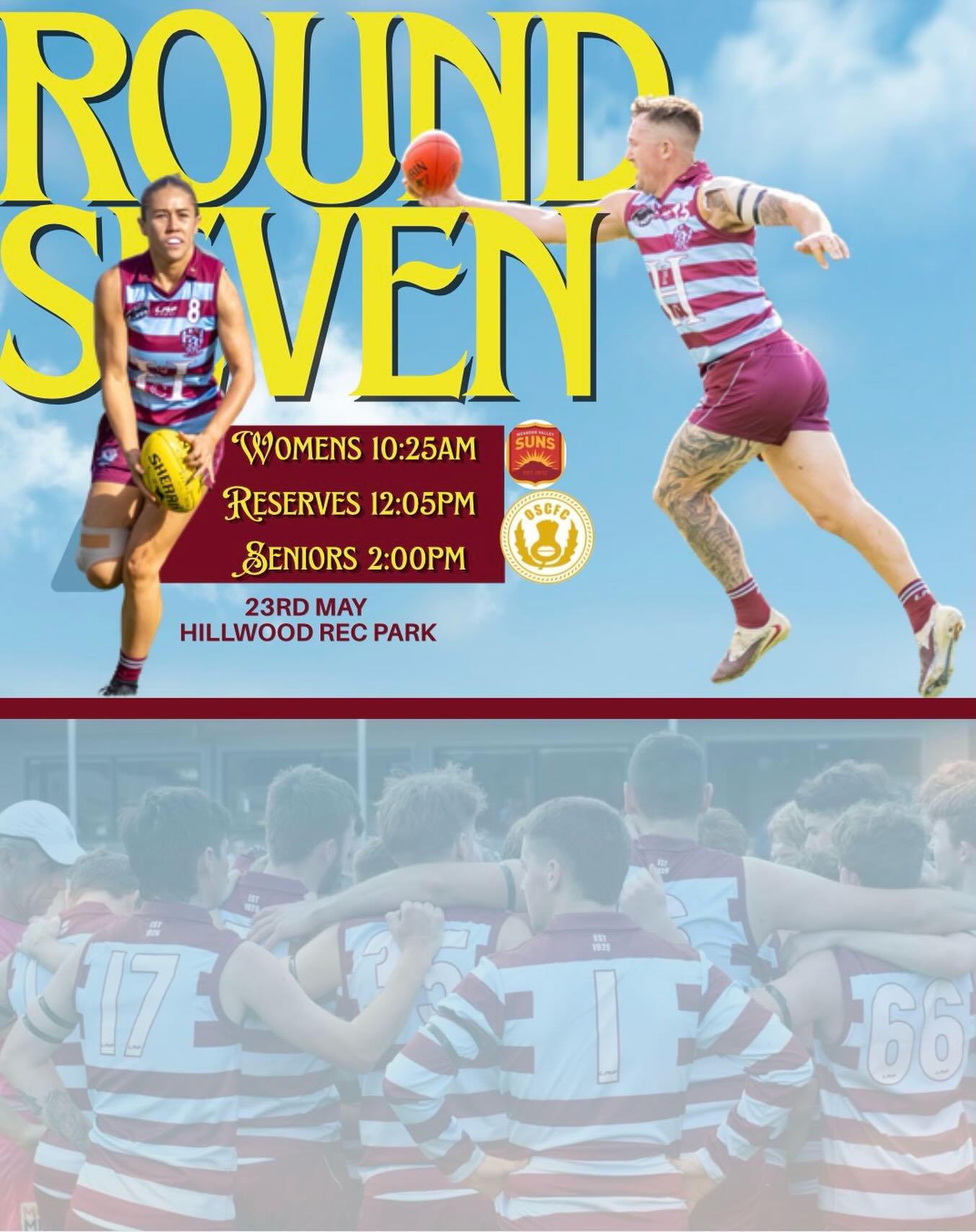 ποΈ Round 7 is here π¦
We are once again at Shark Park for our clash against Meander and Old Scotch.
ποΈ 23rd May
πHillwood
π₯ Womenβs 10:25am
π Reserves 12:05pm
π seniors 2pm
After a successful weekend last week for all teams, we will want to carry on that momentum into this weekend and the support has been amazing! ππ
#finsupπ¦
