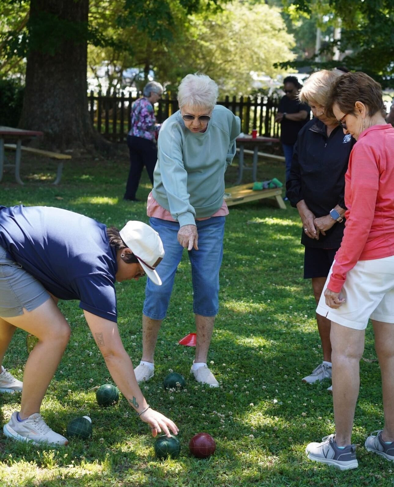 We had so much fun playing cornhole and bocce at the Lunch & Learn for Seniors with the City of Tucker!