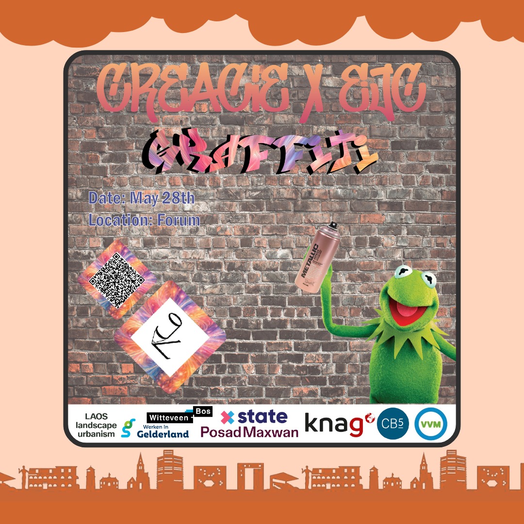 Dear Geniuses,
On the evening of the 28th of May starting at 18.30 the Creacie and the EJC will organise an euphoric graffiti activity🎇🎆!
Come join us and show us your creative skills!!👩🎨🖌️
Register through the link in the bio!
See you there💚