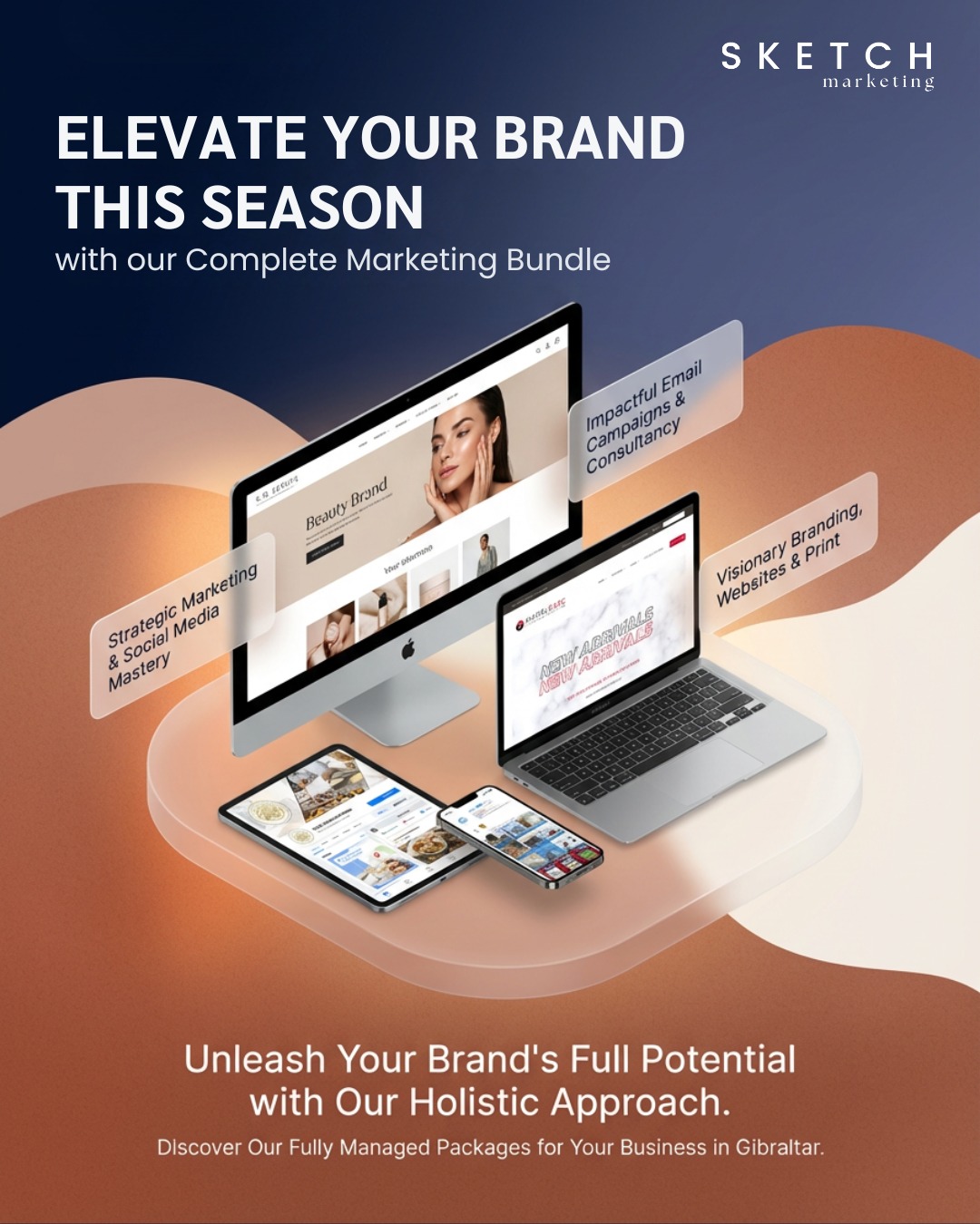 Everything your brand needs … all in one place.
From strategy and social media to websites, email marketing, and print, our full marketing service is designed to bring every part of your brand together seamlessly.
No guesswork. No gaps. Just a clear, consistent approach that helps your business grow.
Because when everything works together, your brand works harder.
📩 Get in touch to discover the right package for your business.
#FullServiceMarketing #BrandGrowth #MarketingStrategy #SocialMediaManagement #WebDesignGibraltar #GibraltarBusiness #SketchMarketing
