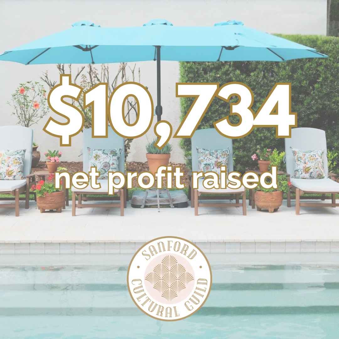 After a much-needed reprieve following months of planning and preparation, we’re excited to finally share the results from the 2026 Sanford Historic Garden Tour.
Once all numbers were tallied and expenses calculated, the event raised a net profit of $10,734 in support of the Sanford Cultural Guild and future community initiatives.
Thank you to every sponsor, homeowner, volunteer, artist, musician, vendor, attendee, and community partner who helped make this event such a meaningful success. Your support, enthusiasm, and belief in this event continue to help it grow year after year.
We are incredibly grateful and already looking forward to what’s ahead for the remainder of the year. 🌿✨