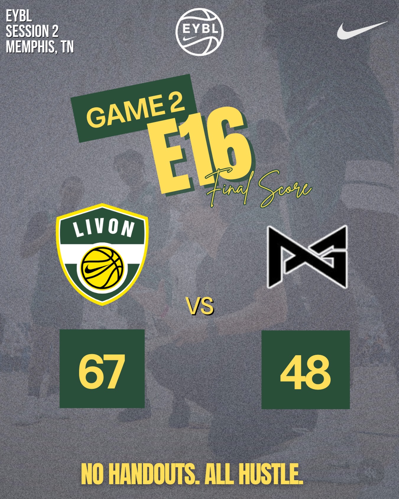 Livon 16u are now 1-1 after a bounce back win versus Paul George Elite . Back at it at 3pm versus Pro Skills