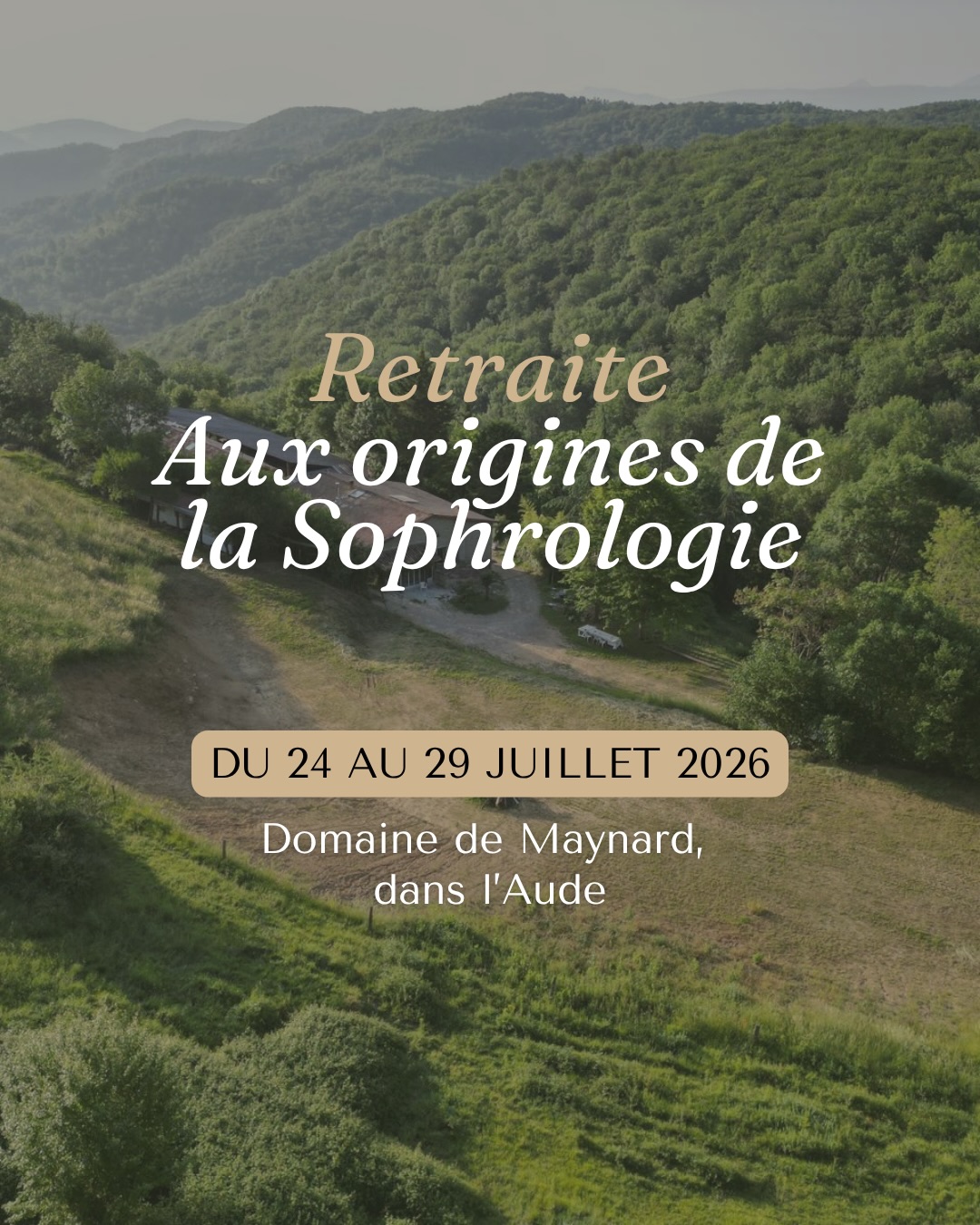 Deux hommes. Un lieu. Une intention.
Du 24 au 29 juillet 2026, Sofronicia vous invite à vivre une semaine de retraite au Domaine de Maynard, dans l’Aude - « Aux origines de la Sophrologie ».
5 jours pour remonter aux sources de la sophrologie caycédienne, pratiquer le yoga traditionnel, marcher en pleine nature et se nourrir en conscience.
Avec Yoann Berteotti, sophrologue et directeur de Sofronicia, et Yotham Baranes, professeur de yoga et créateur du lieu @yotham.yoga.maynard
Places limitées - réservations ouvertes.
Toutes les infos et inscription sur sofronicia.com
Ou contacter Thalia @thalia.sophrologue : 06 01 79 03 00
#retraitesophrologie #retraiteyoga #sophrologie