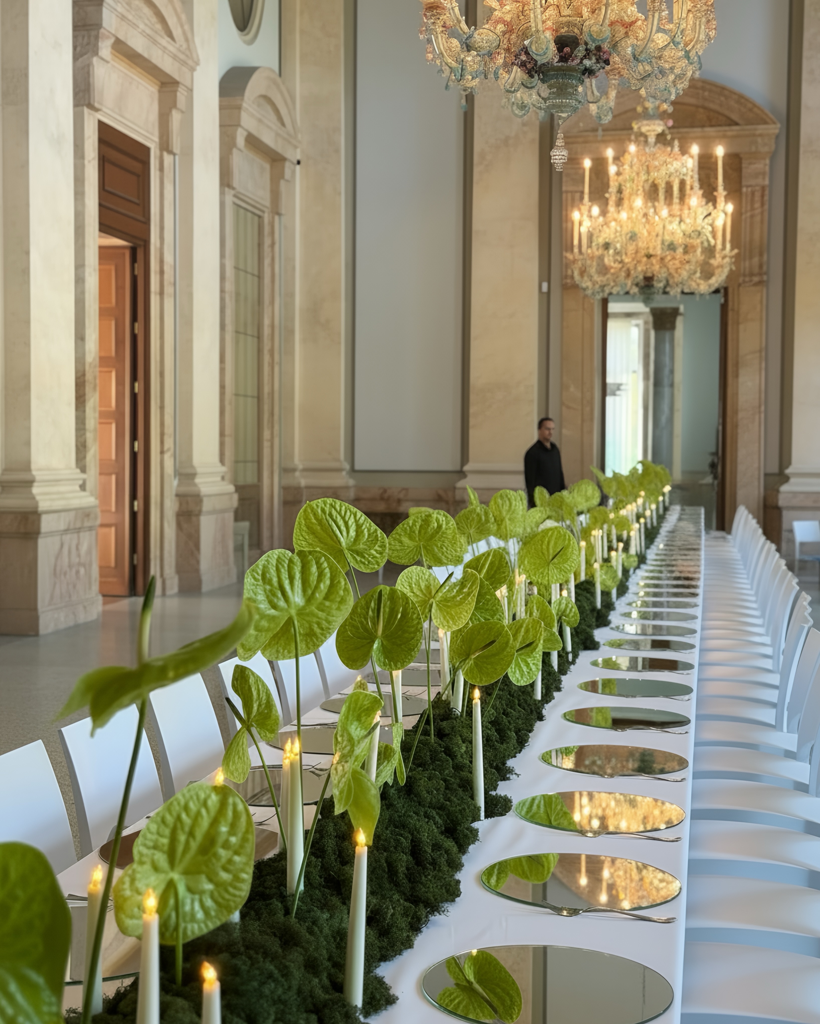 Event Weeks in Kians Garden.
Im Rahmen des Gallery Weekend Berlin haben Christie’s und das Magazin Séduction uns eingeladen, die Tafeln in der italienischen Botschaft zu gestalten. In diesem beeindruckenden Saal, der im Stil eines Renaissance-Palazzos gestaltet ist, haben wir mit grünem Islandmoos und Anthurien gearbeitet.
Es war uns ein Fest, Teil dieses einzigartigen Abends zu sein.
@christiesinc
@seduction_magazin
Kians Garden Events: Link in Bio